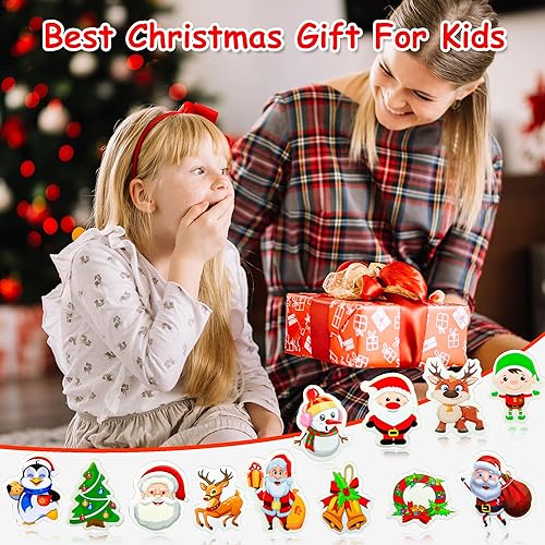 Miniatura 6 de Borradores de Navidad para niños, paquete de 24 gomas de borrar grandes con temática navideña, juguetes de regalo para premios de aula, recompensas