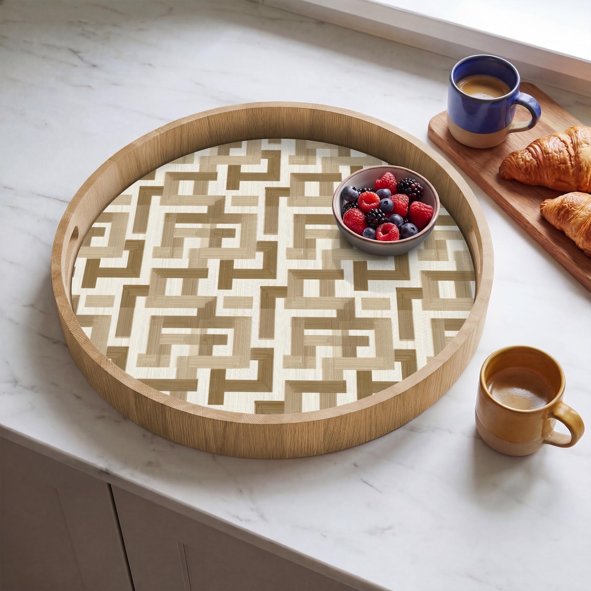 Tablett Serviertablett Kaffeetablett Servierplatte Eiche
