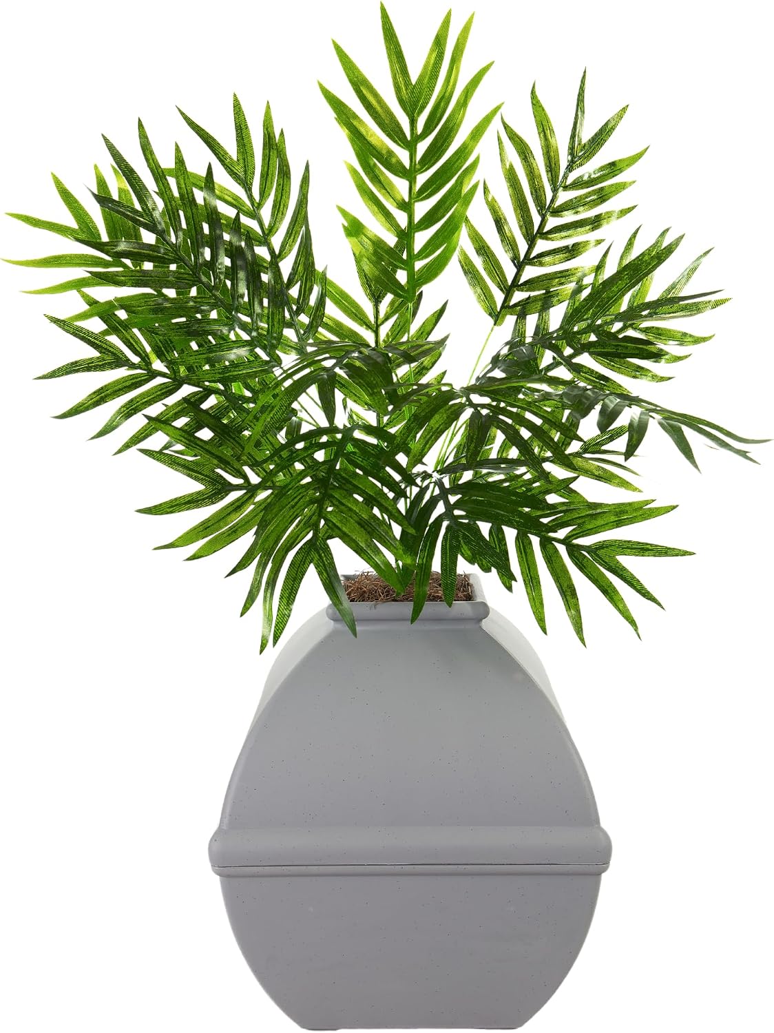 good pet stuff hidden litter box planter, decorative cat litter enclosure with carbon filter, artificial plant, easy clean, indoor design, courtyard square style, base kit, stone gray courtyard square base kit stone gray