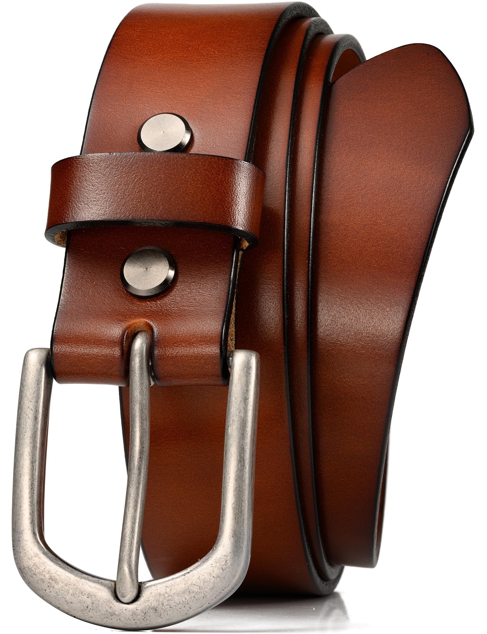 WOLFANT Mens 1 5 Top Full Grain Leather Belt in Gift Box 100 Italian Real Solid Leather
