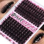 200D+300D Lash Clusters Volume Thick Individual Lashes Fluffy Cluster Eyelash Extensions 10-20MM D Curly Eyelashes Clusters Dramatic Lash Extension Faux Mink Mega Eyelash Clusters by Pleell