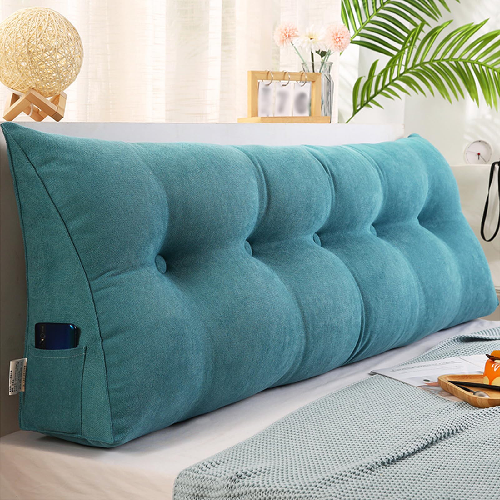 Cómoda almohada triangular de posicionamiento de 100 x 50 x 20 cm, cojín de lectura y apoyo para cabecero, soporte lumbar, ideal para relajación y apoyo postural