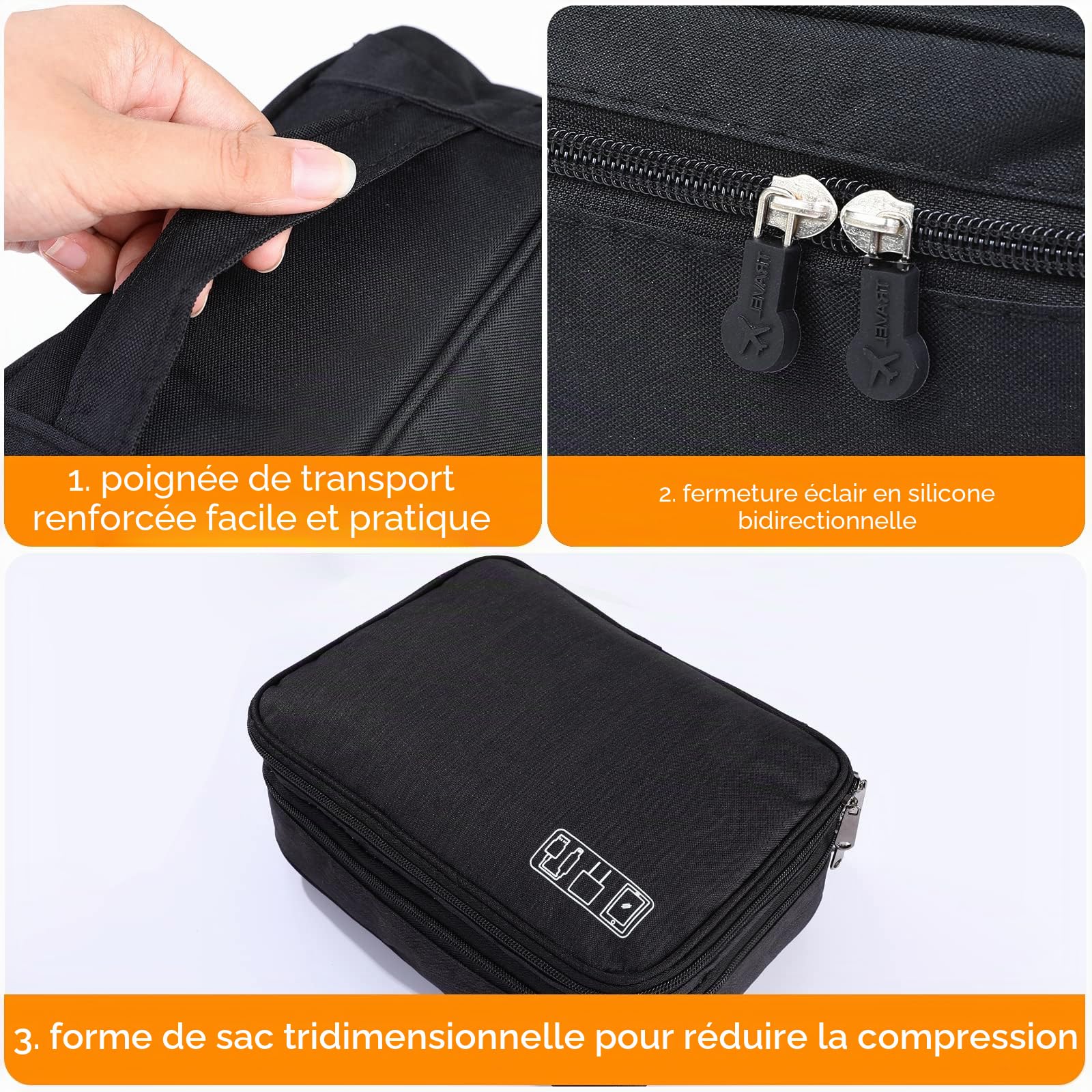 Sac Câble Multifonctionnel Universel pour Voyage Électronique Cable Management Tablette Disque Dur Externe Chargeur Adaptateurs