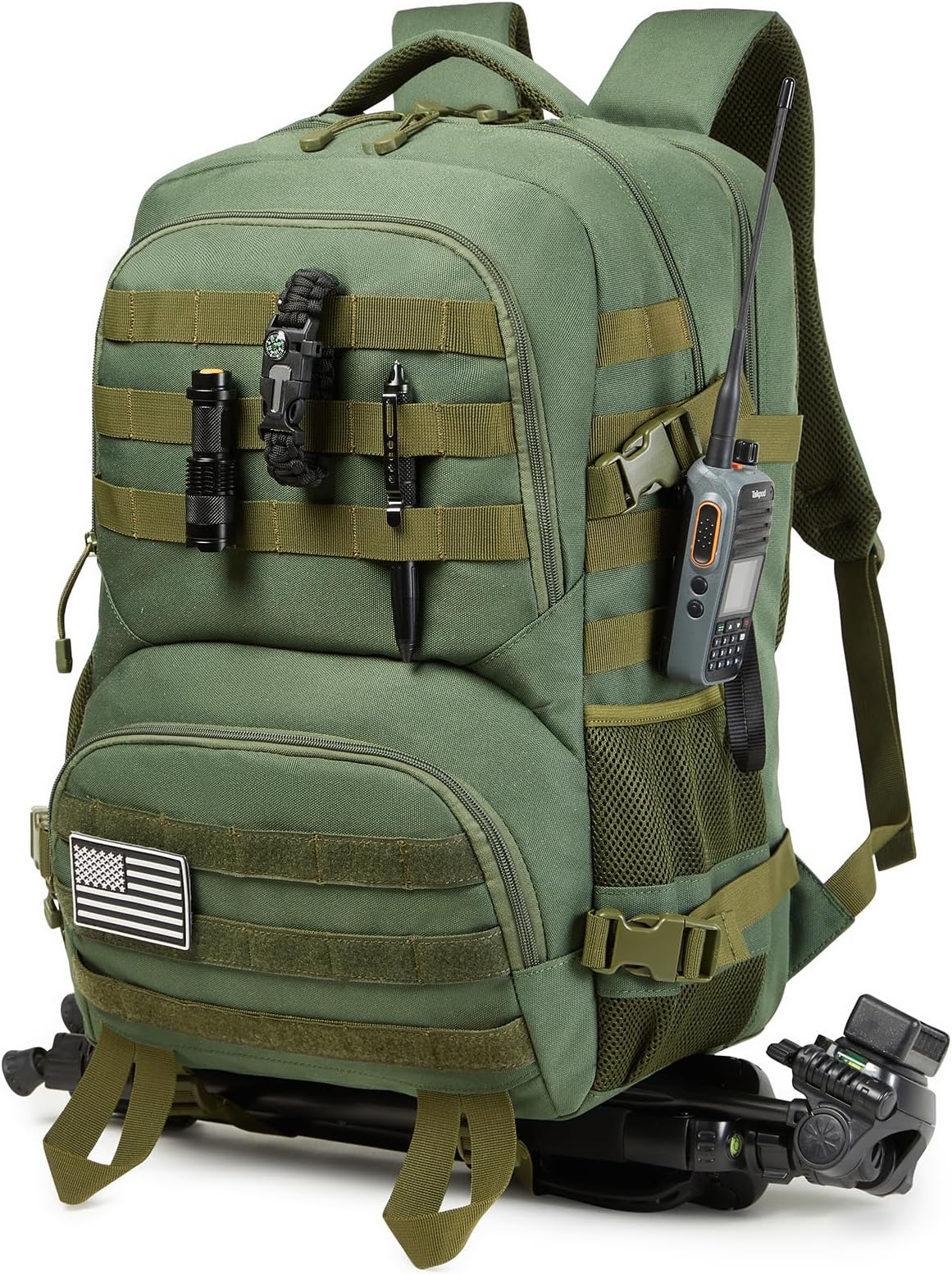 Military Tactical Backpack for Men, Molle Daypack 3 Day Bug Out Bag Hiking Rucksack With Bottle Holder(Green)
