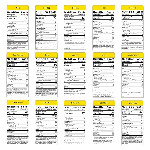 Miniatura 5 de eFrutti Gummi Candy 3 Variedad de bolsas temáticas para fiestas bolsa de película, bolsa de almuerzo agria y Taco Twosday  Alimentos sin grasa, sin