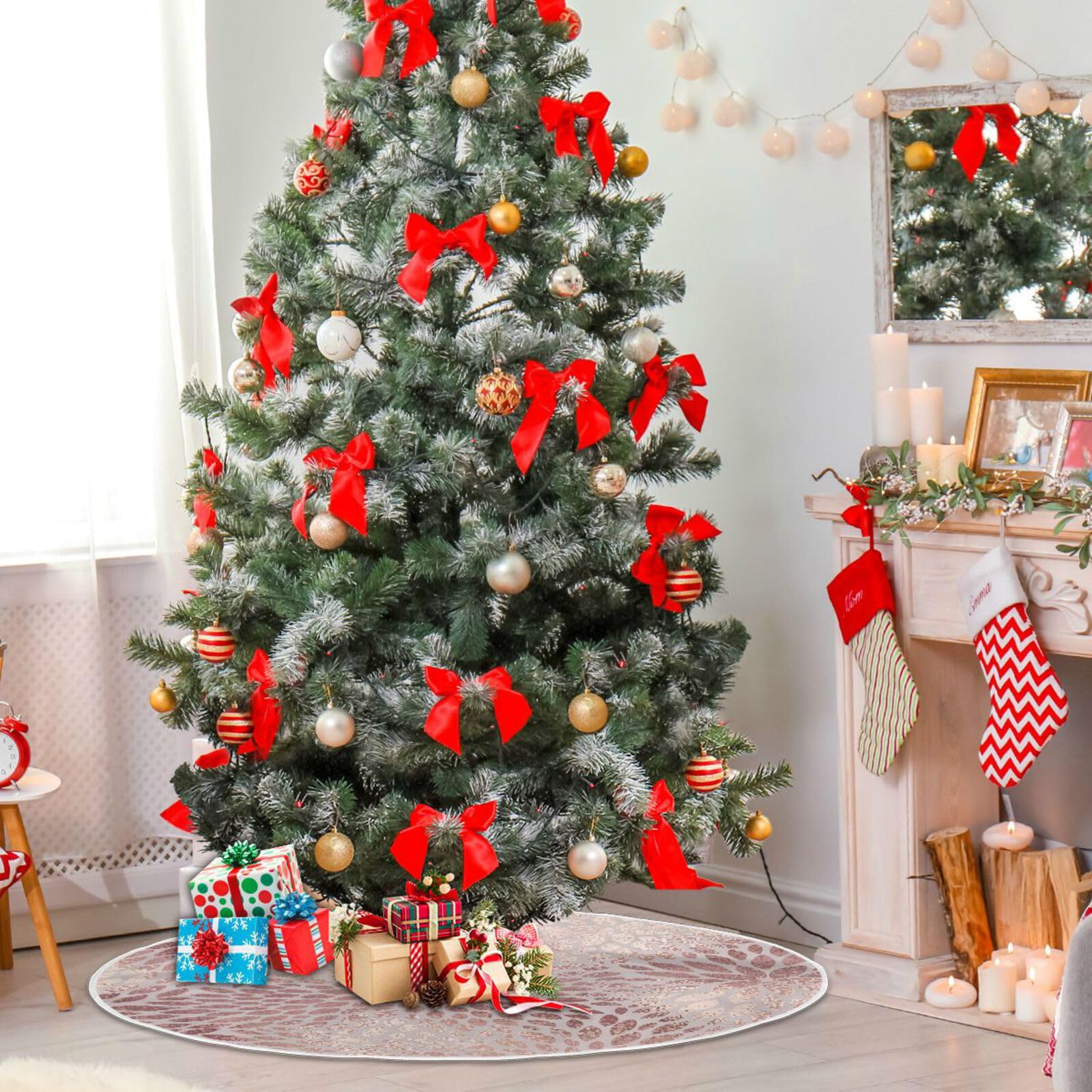 Gonna per albero di Natale – Tessuto con paillettes – AxA Shop
