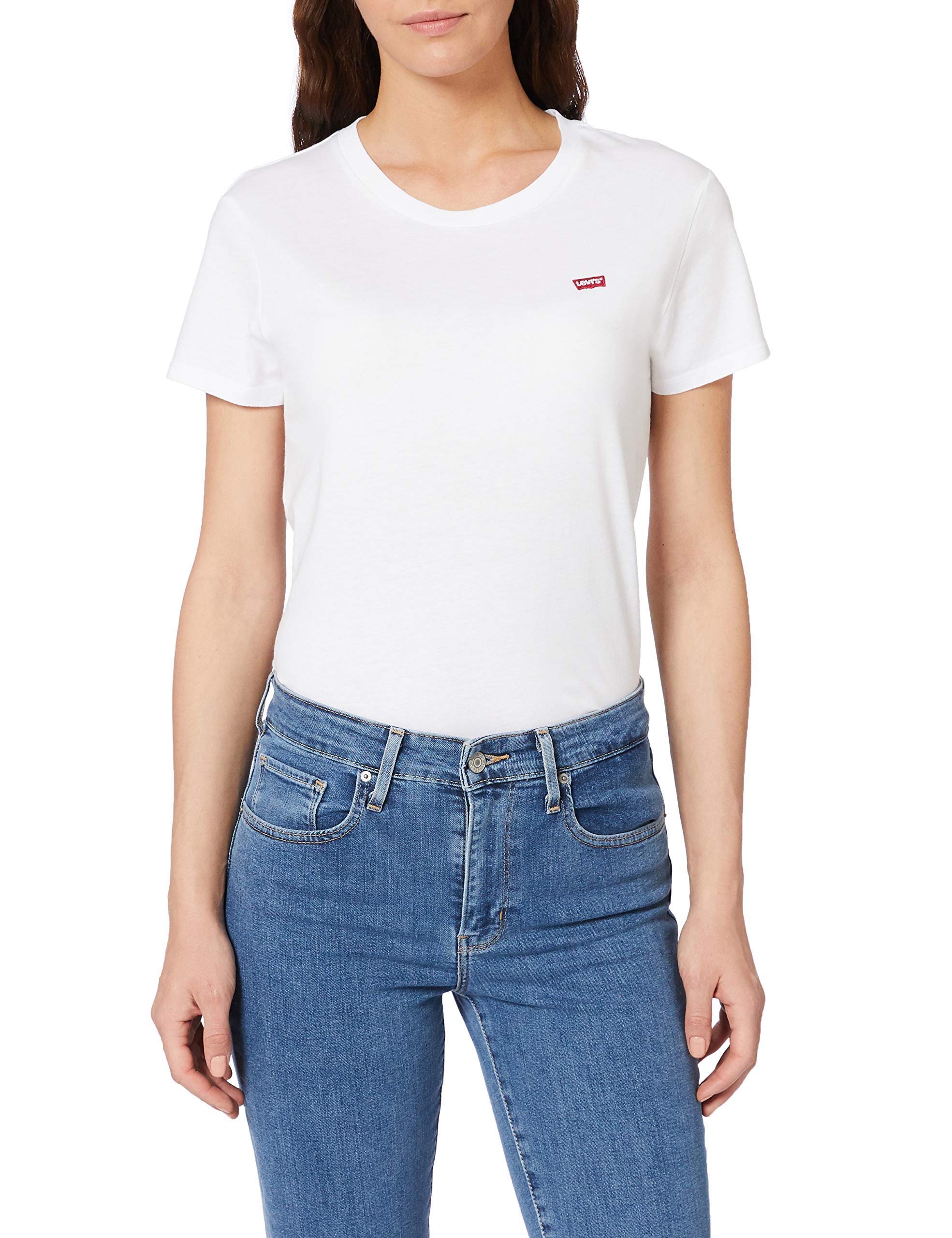 Levi's Women's The Perfect Tee- Core Chesthit Logo T-Shirt, White, XL