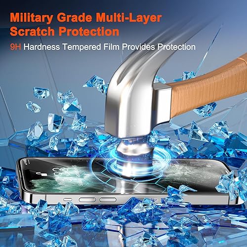 Miniatura 3 de SIBEITU Protector de pantalla para iPhone 12 Pro, 6.1 pulgadas, dureza 9H, vidrio templado, paquete de 3