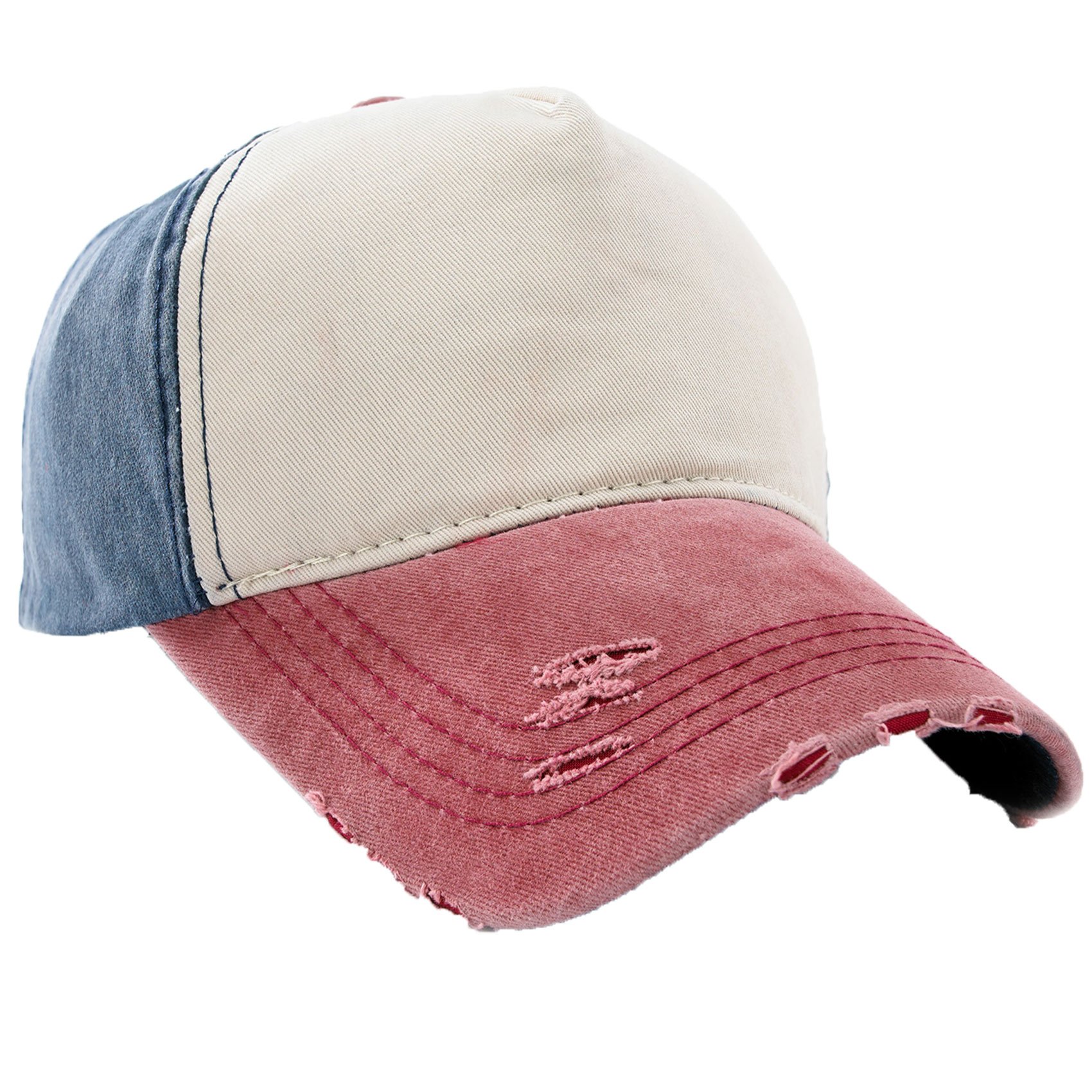 Mfaz Morefaz Ltd Men's Plain Nave Red Wo Vintage Star Snapback Baseball Ball Cap Outdoor Sports Hats Adjustable (Plain Nave Red)