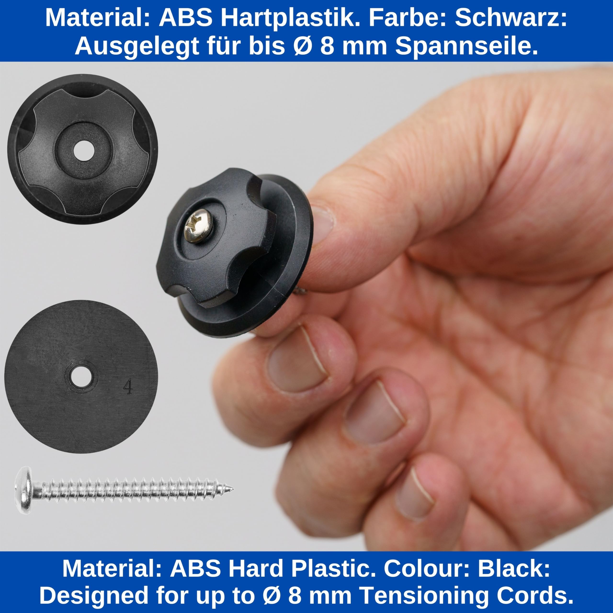 30 Boutons Ronds Pour Bâche - 36x14,4mm - Avec Adhésif Et Vis - Pour Remorque, Voiture
