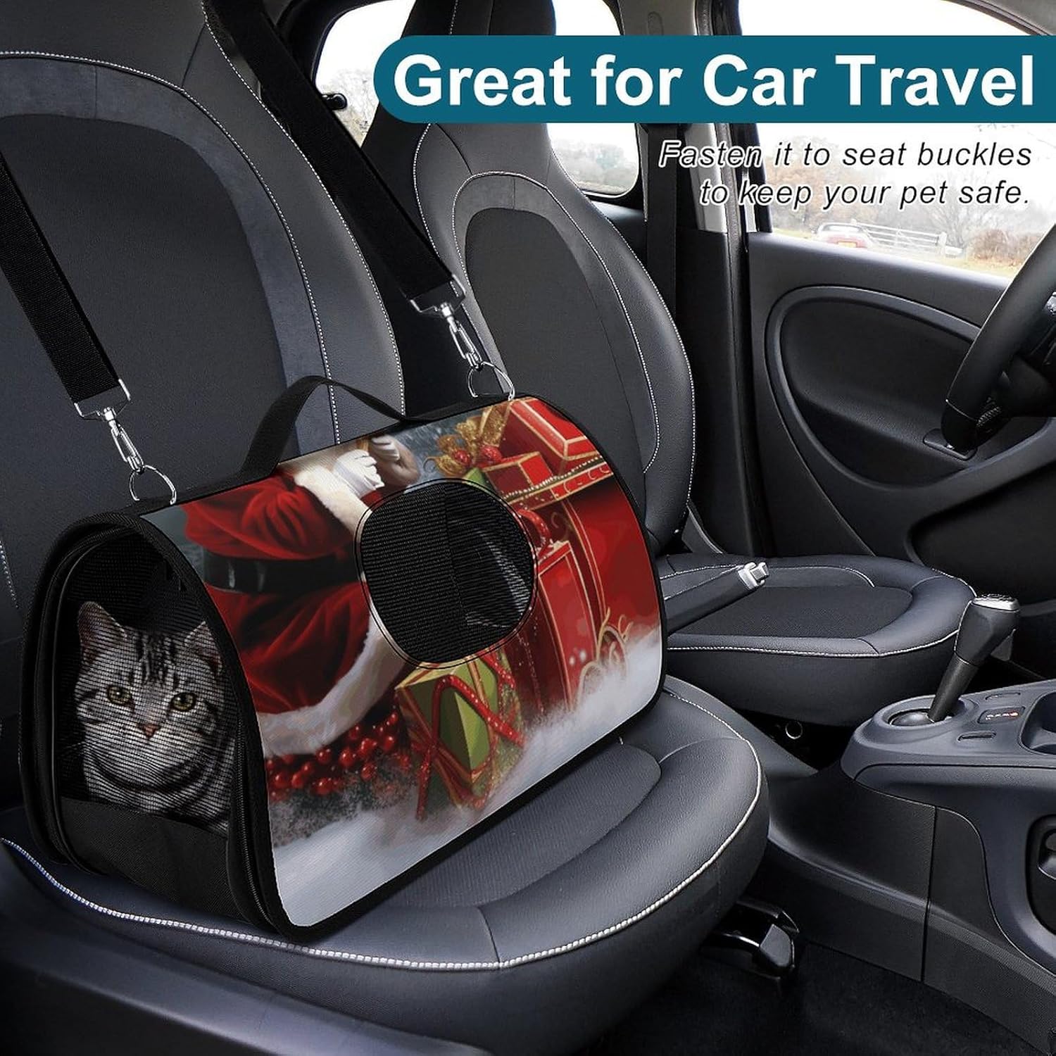 Pet Handbags, Christmas Santa's Gift Printed Pet Handbags,folding Pet Bags,new Pet Handbags,universal Pet Handbags, 45X26X23.5cm