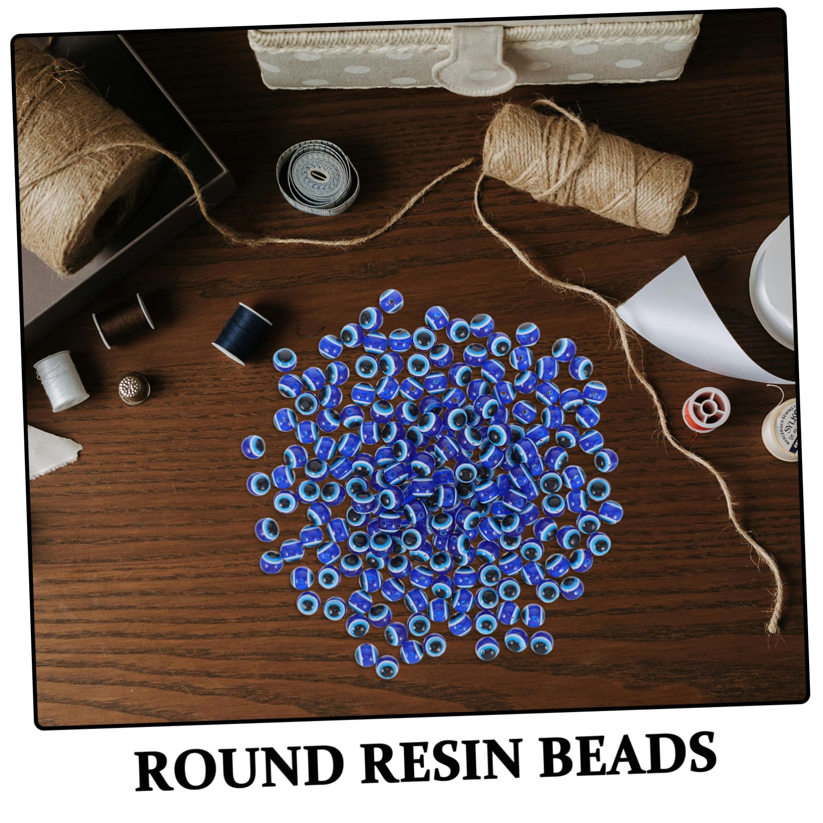 SHINEOFI 600stücke Blaues Augen-design Resin Runde Spacer Perlen Für Armbänder Und Bastelprojekte Für Kreative Schmuckherstellung Und Heimdekoration