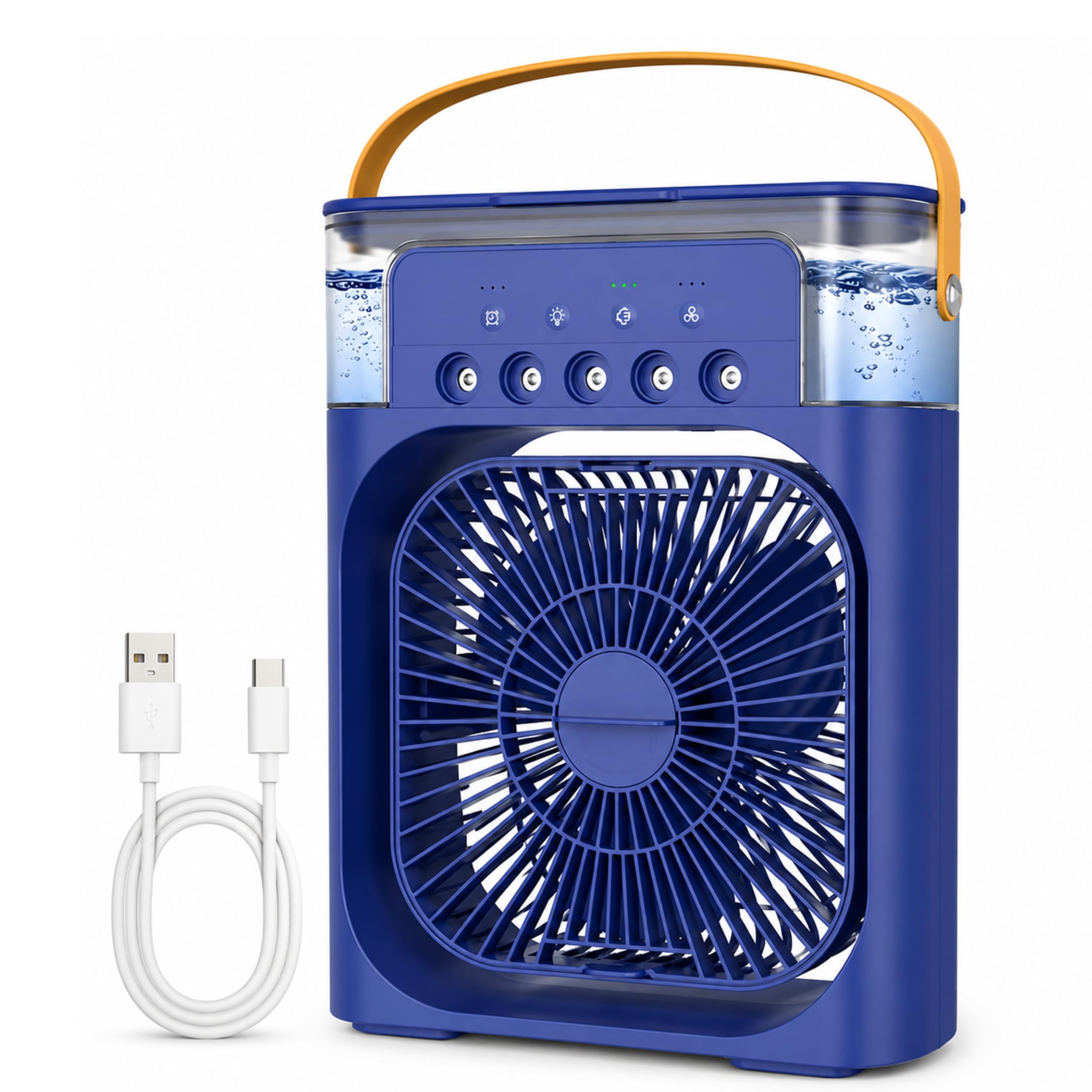 HuMiDiFiEr AiR cOoLeR fAn FoR hOmE, tImInG eVaPoRaTiVe AiR cOoLiNg FaN wItH 7 cOlOr LeD lIgHtS aNd TiMeR, 5 wAtEr SpRaYs, 3 sPeEd MoDeS, uSb TyPe-C, fOr SlEePiNg, RoOm, OfFiCe, KiTcHeN - MuLtIcOlOr-image-34