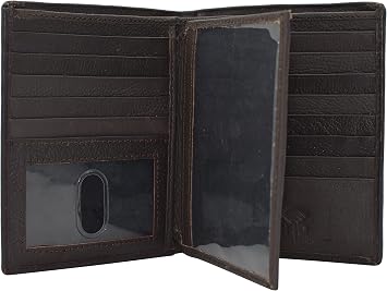 MARSHAL RFID Blocking Bifold Hipster Multi Credit Card ID Holder Wallet Premium Leather (Brown)