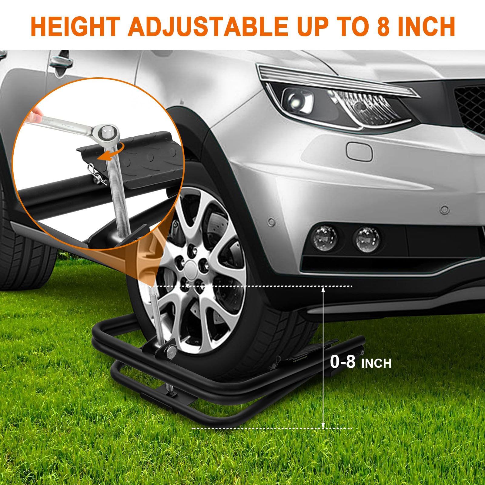 HomiShare Light Trailer Tire Leveler, Anti-Slip RV Leveler with Ratchet Wrench, Fits Most 13", 14", 15" Trailer Wheels, Support 3000LBS Easy Leveling Without Blocks or Ramps, Black