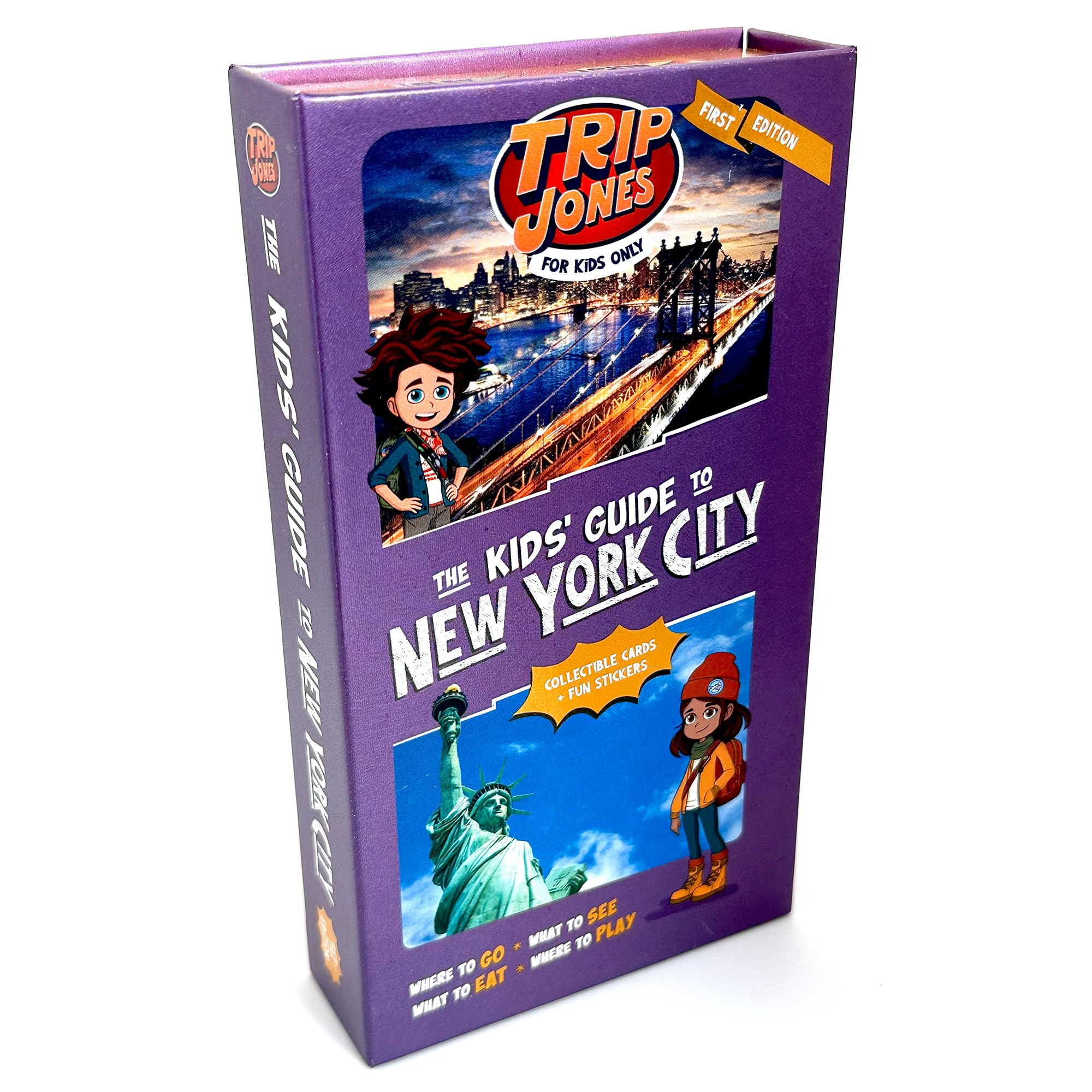 Trip Jones The Kids' Guide to New York City - Collectible Cards, Travel Spots to Play-Eat-See-Explore, Adventure & Learn, Storage Box, Stickers, Age 6+