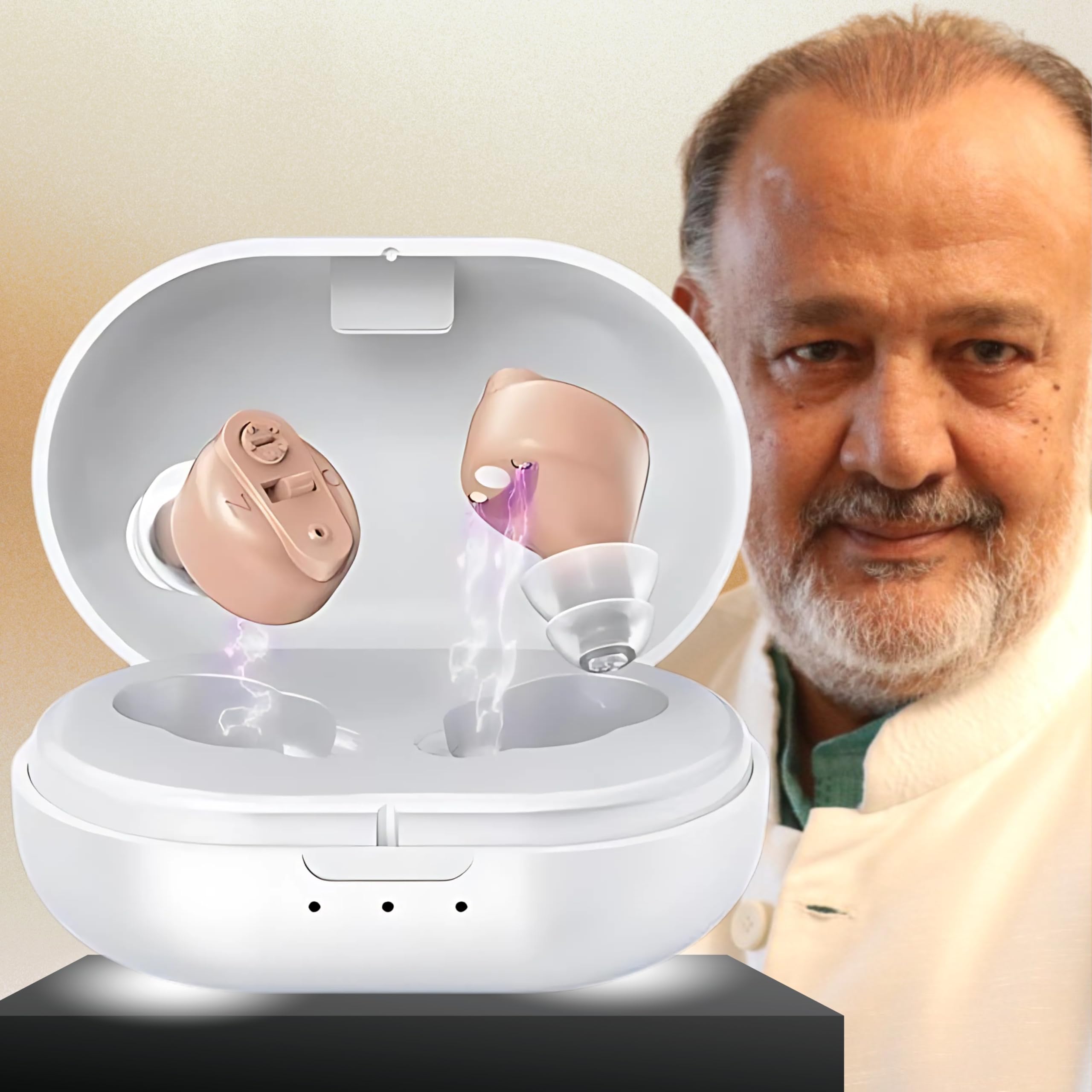 Aika AG-7901 Mini Rechargeable CIC Digital Hearing Aid Sound Amplifier Machine for Old age with Auto Noise Cancellation, Clear Sound and Dry Kit (For Both Ear, Beige) (B0CZLFSYH4) Amazon Price History, Amazon Price Tracker