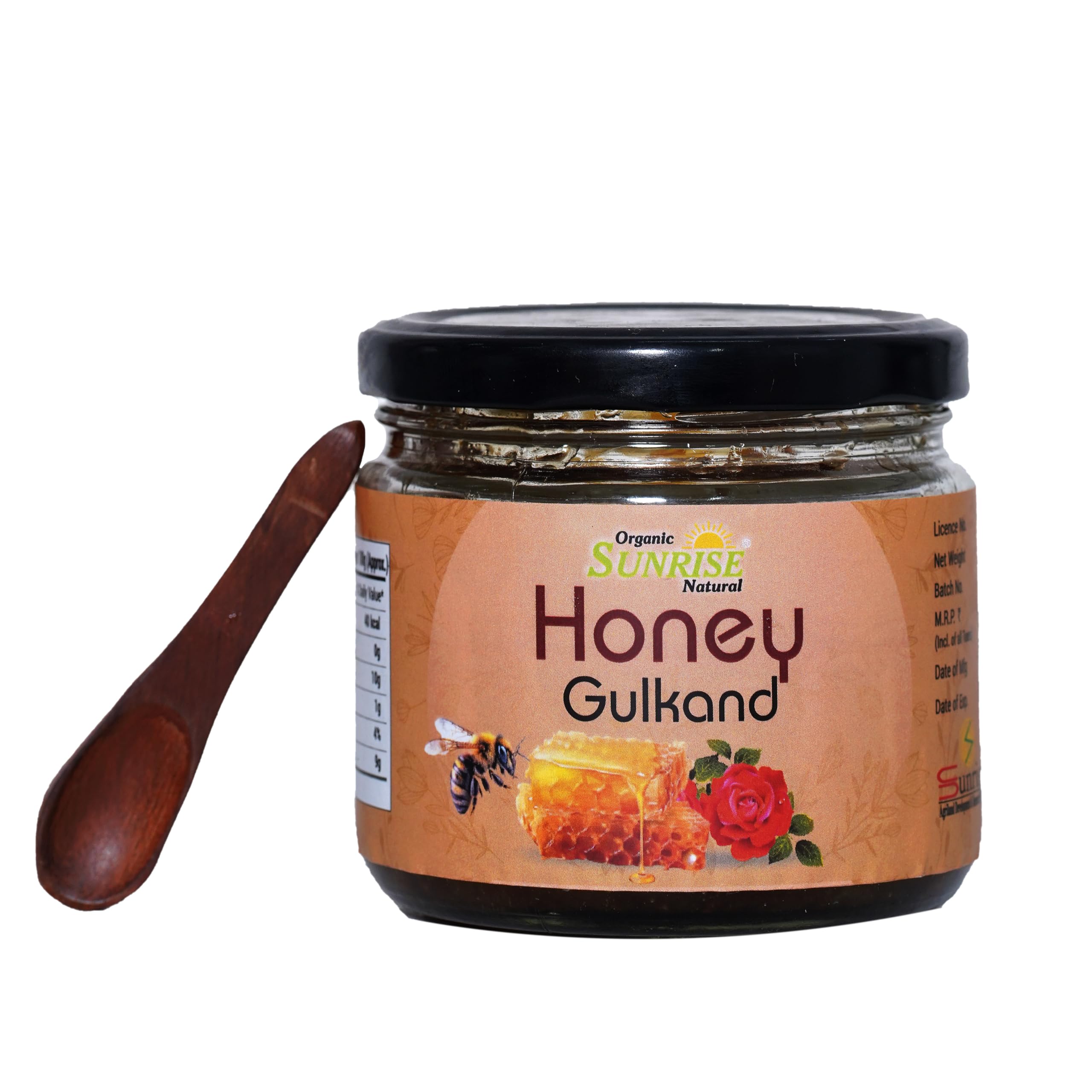 SUNRISE Natural Honey Gulkand 250gm |Made With Indian Damask Rose Petals Raw Honey| Sun-Cooked Rose Petal Preserve 3