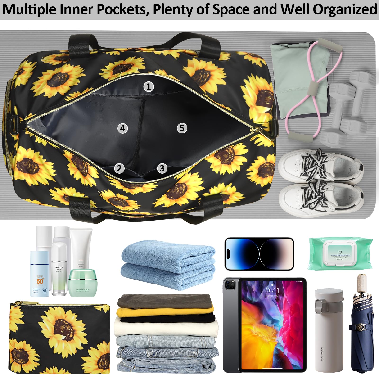 Snapklik.com : Vankor Gym Bags For Women Men Large, Waterproof Sports ...