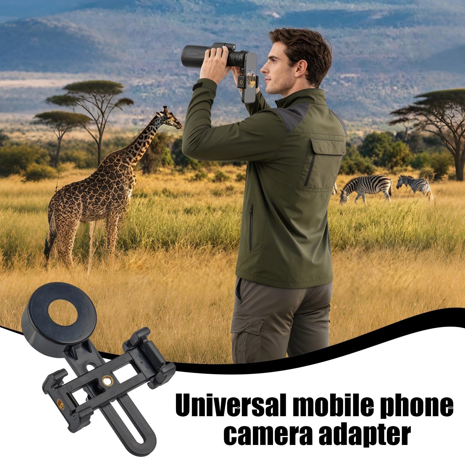 Adattatore universale smartphone fotografia, supporto cellulare compatibile binocolo e monoculare Parole chiave: supporto telefono binocolo, adattatore ottica fotografica
