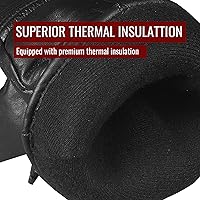 Vista 7 de Jackets 4 Bikes Winter Motorcycle Gloves, Premium Biker Sheep Leather Thinsulate Warm Cold Weather Water Resistance Windproof Gauntlet for Men and