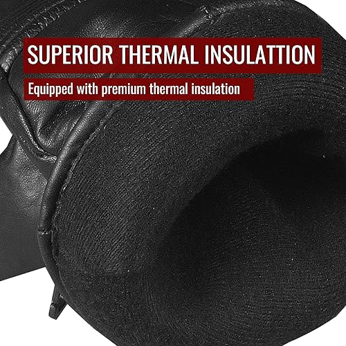 Miniatura 7 de Jackets 4 Bikes Guantes Thinsulate de cuero de oveja para motociclista, de invierno, para hombre