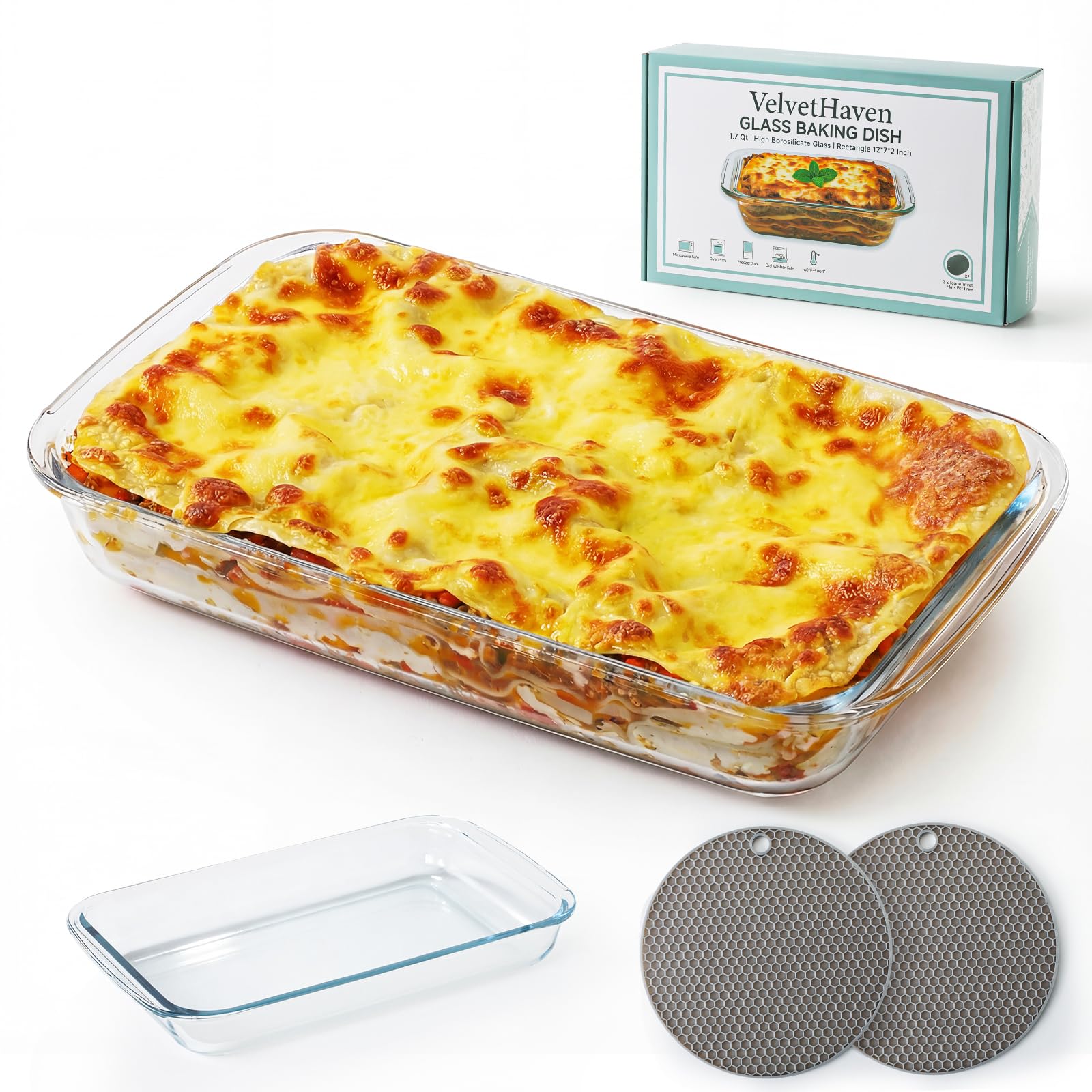 VelvetHaven Borosilicate Glass Baking Dish