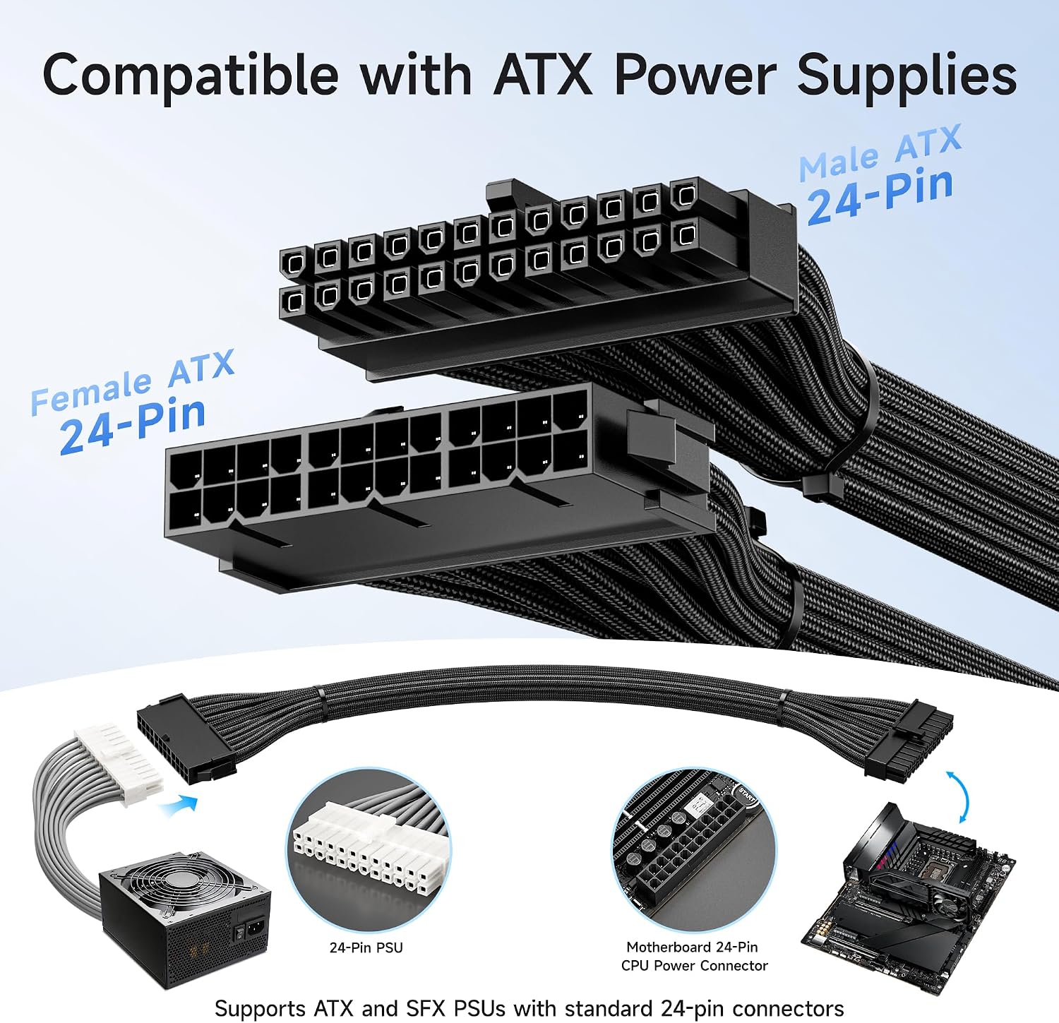 Cable Matters ATX 24-Pin Motherboard Cable, 12 inches