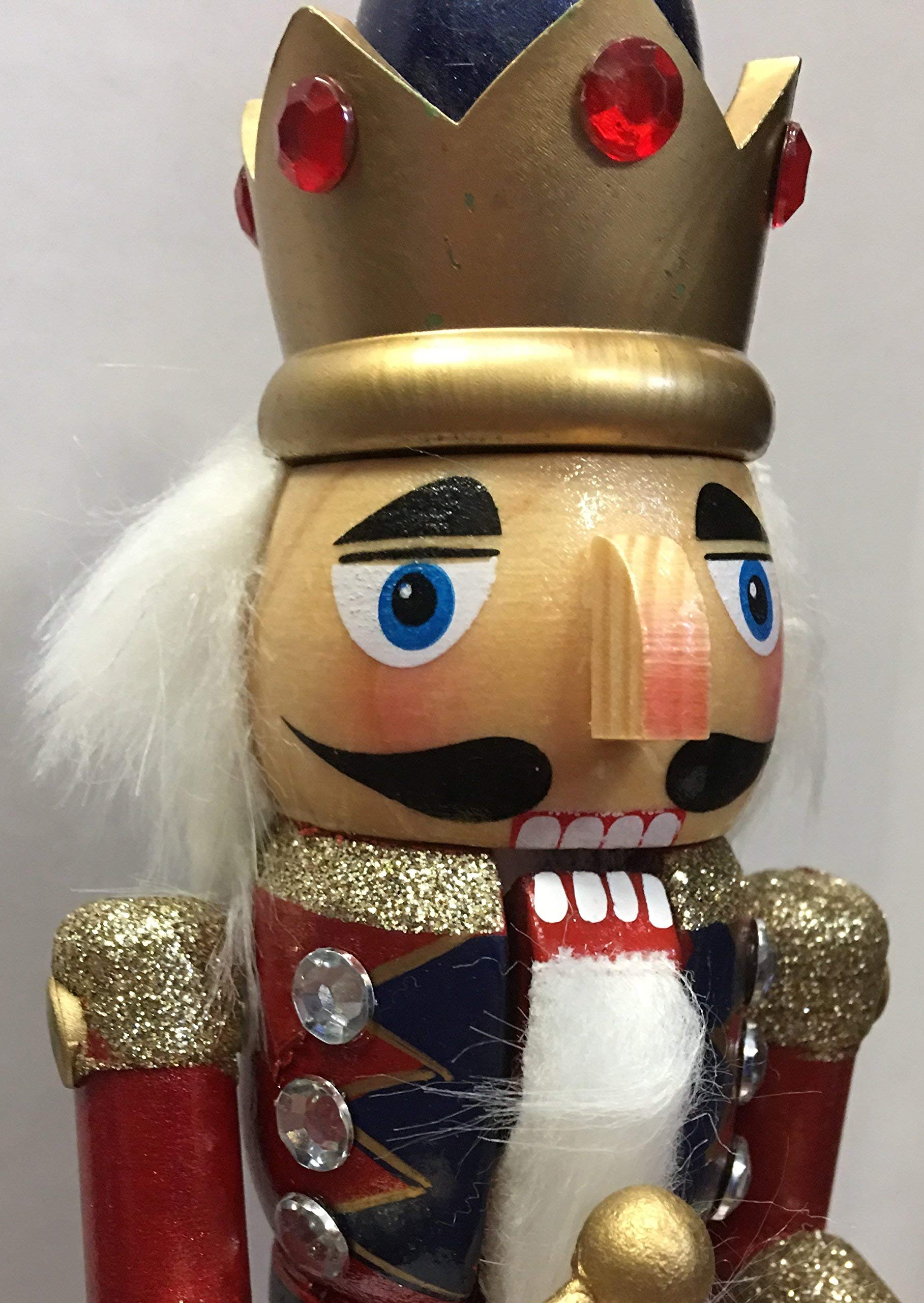 Musical en bois Casse-noisette de rouge et bleu Lot de 2?(30?cm)
