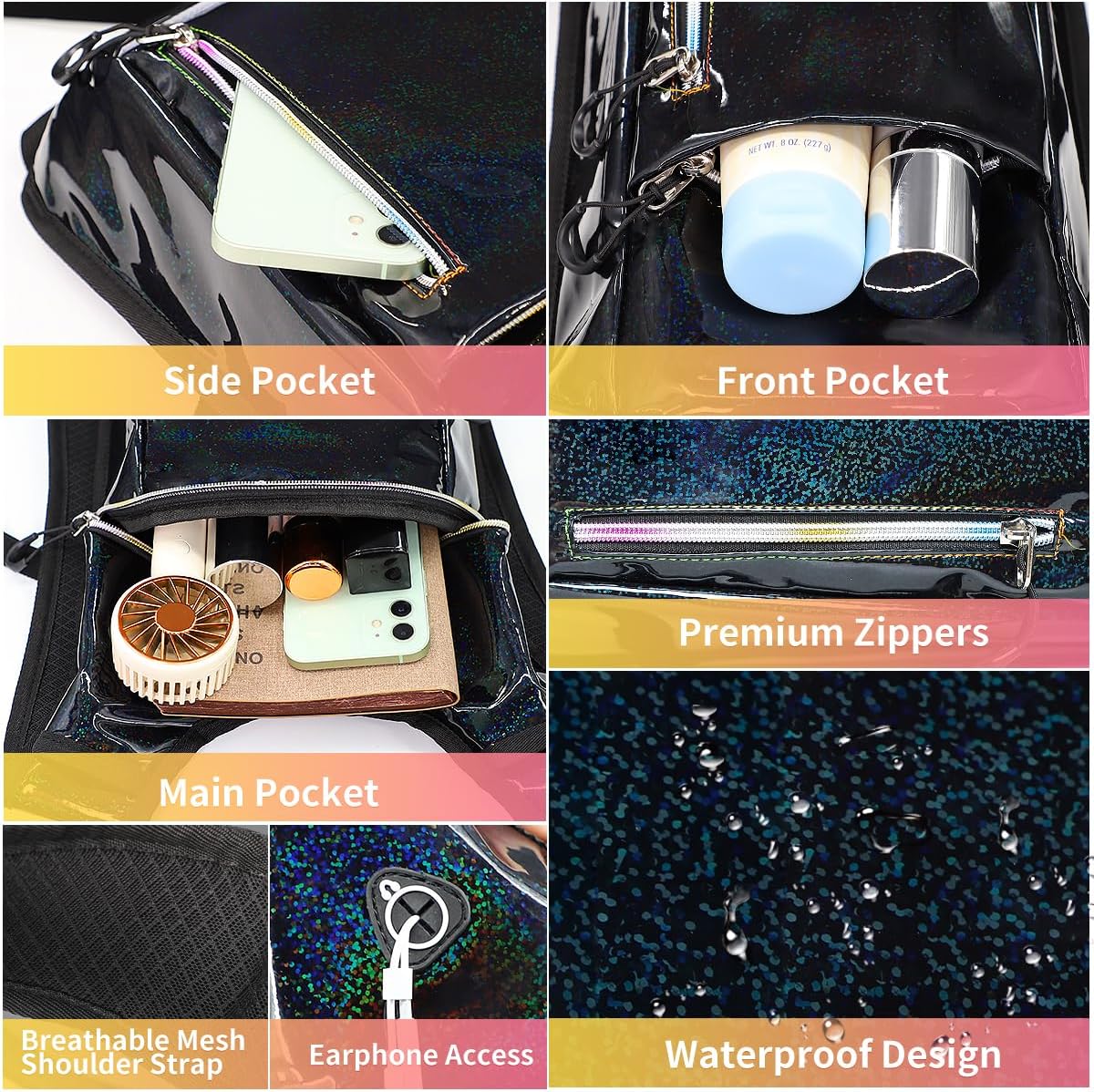 Hydration Backpack, Water Backpack with 2L Hydration Bladder, Rave Backpack Hydration Pack, Festival Essential for Raves, Hiking, Cycling, Climbing, Running, Outdoor, Camping and More - Image 4