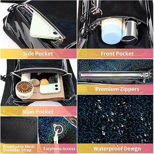 Miniatura 4 de Mochila de hidratación, mochila de agua con vejiga de hidratación de 2 litros, mochila de hidratación para rave, esencial para festivales,