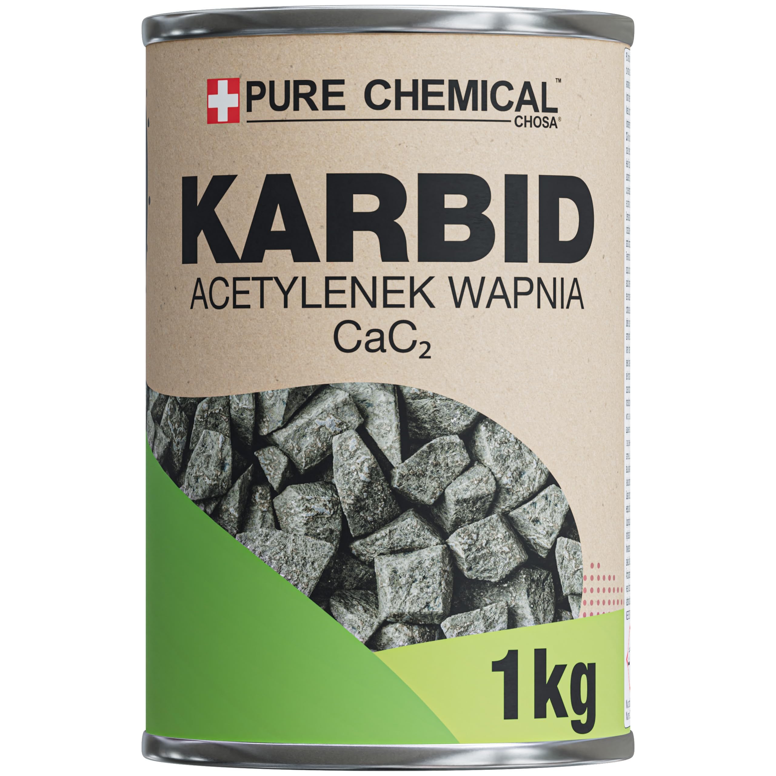 CHOSA Carburo di Calcio 1 kg CAC2 Puro Senza Additivi per Lampade Acetilene Saldatura Giardino Robusta Scatola di Metallo