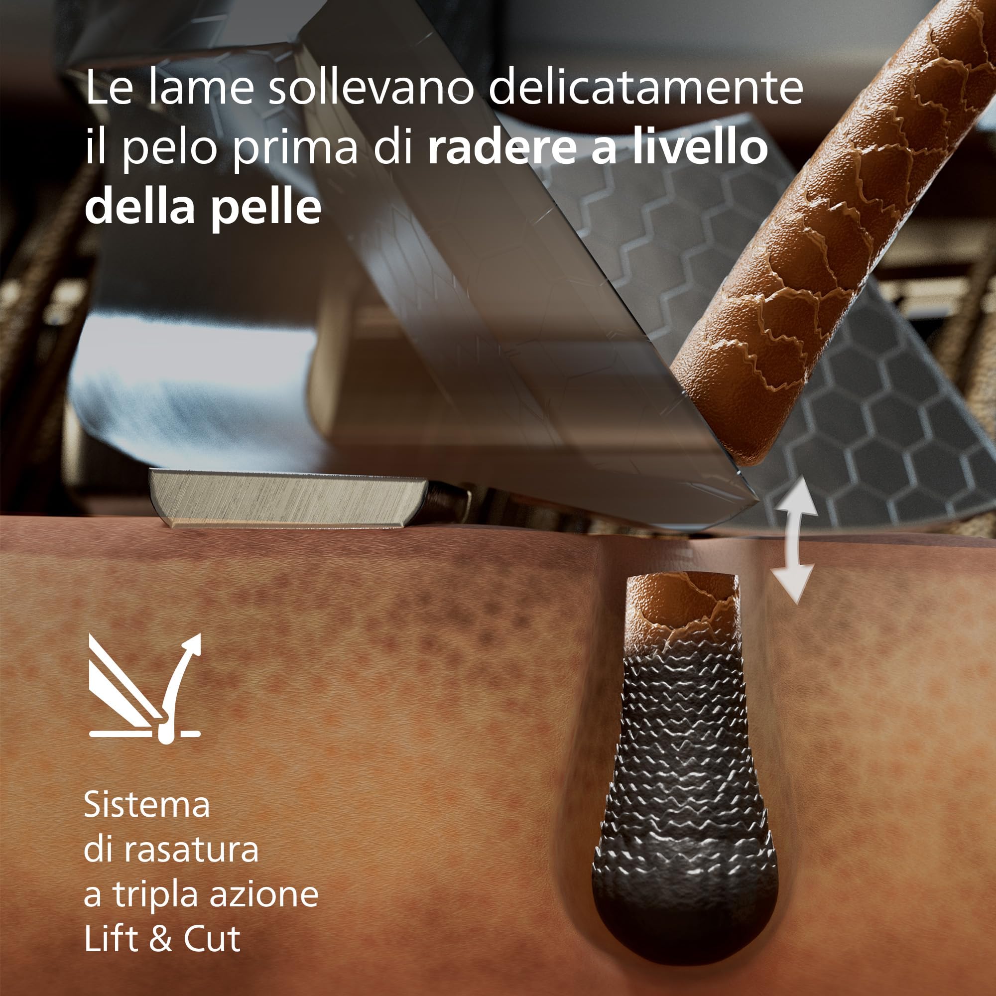 Philips Shaver i9000 Prestige Ultra, rasoio elettrico Wet & Dry, tecnologia Skin IQ Pro, triplo sistema di sollevamento e taglio, lame di precisione NanoTech 360º, 5 modalità di rasatura, XP9404/31