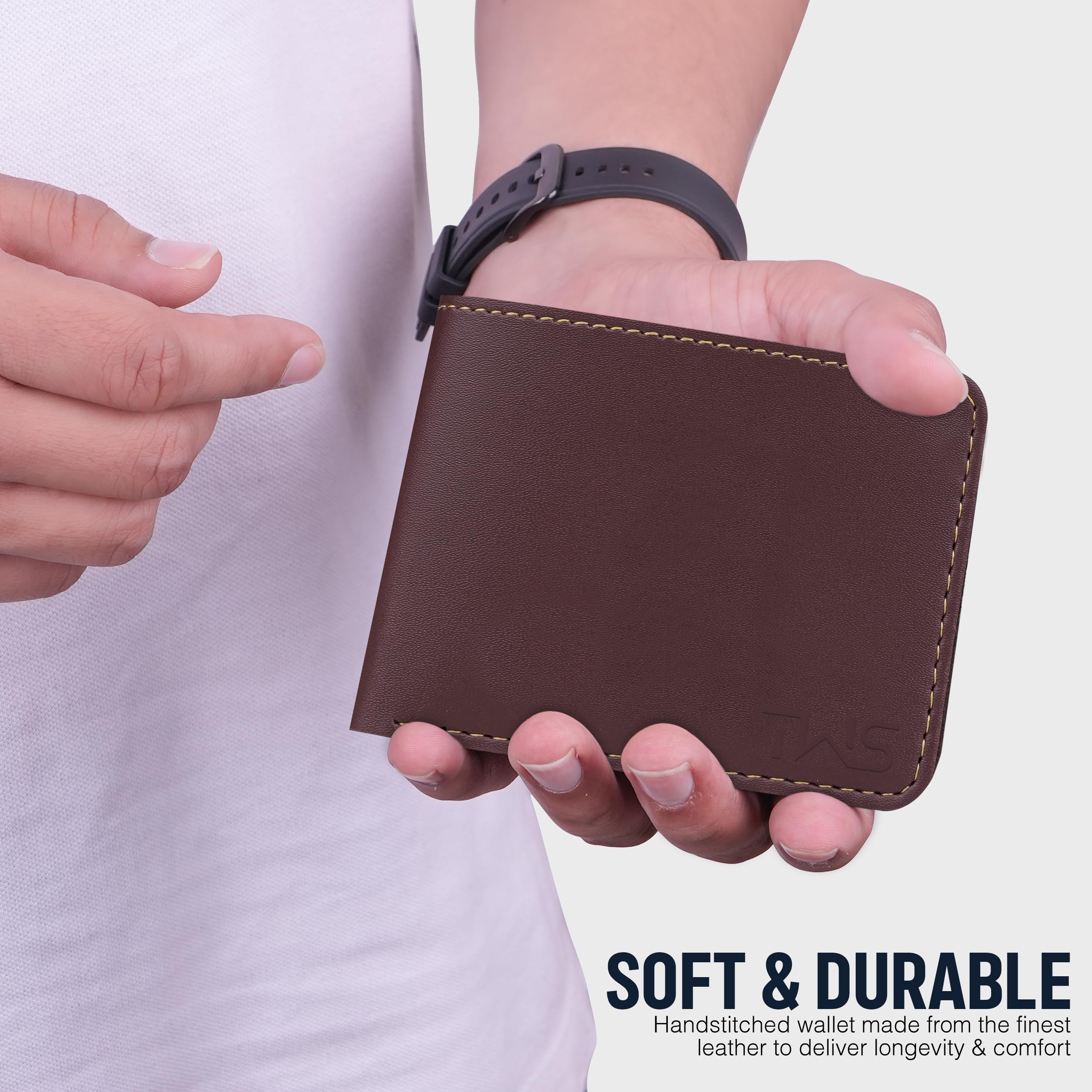 The Wallet Store Vegan Leather Wallet For Men - Brown