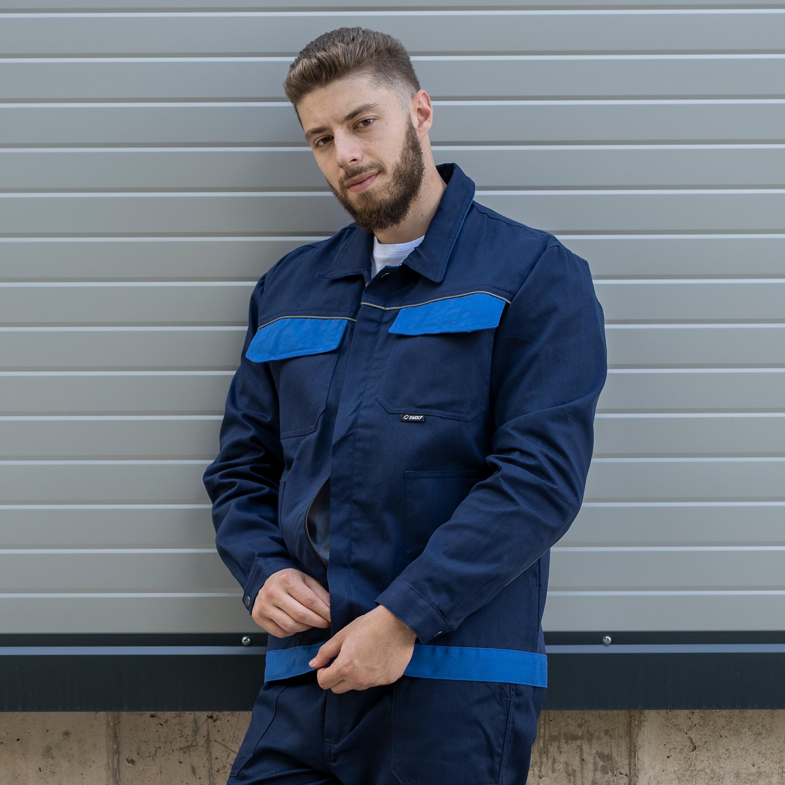 BWOLF ARES 100% Algodón Chaqueta de trabajo hombre - Chaquetas de Trabajo de Algodón para Hombre