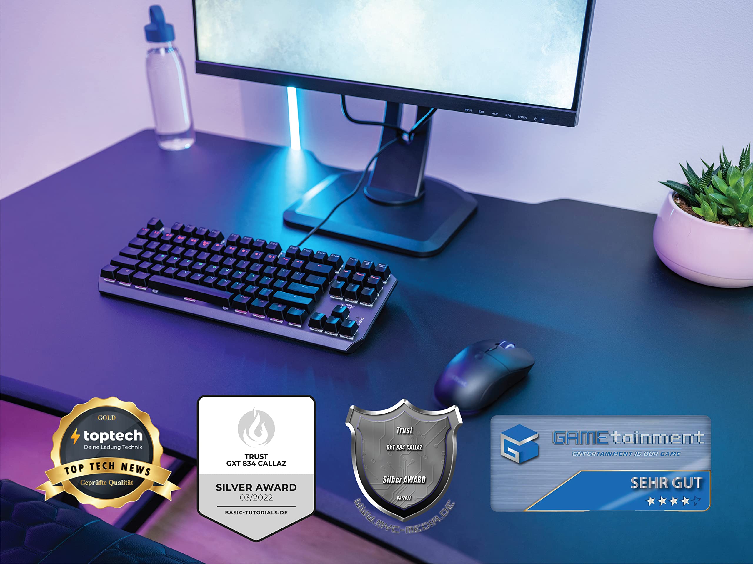 TRUST GXT 834 CALLAZ TKL TECLADO MECÁNICO GAMING TECLADO INGLÃ‰S- NEGRO