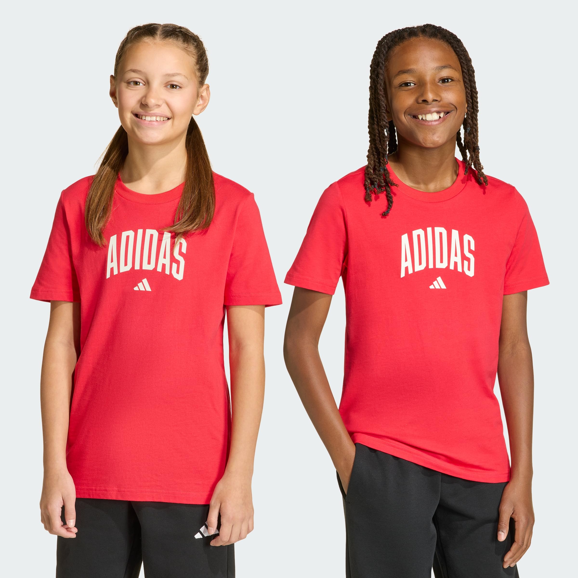 adidas Unisex Kids Collegiate Graphic T-Shirt Junior, Pure Ruby/Off White, 11-12 Years