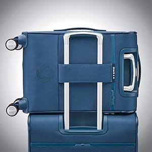 Samsonite Solyte DLX Softside Expandable Luggage with Spinner Wheels, Mediterranean Blue, Carry-On 20-Inch