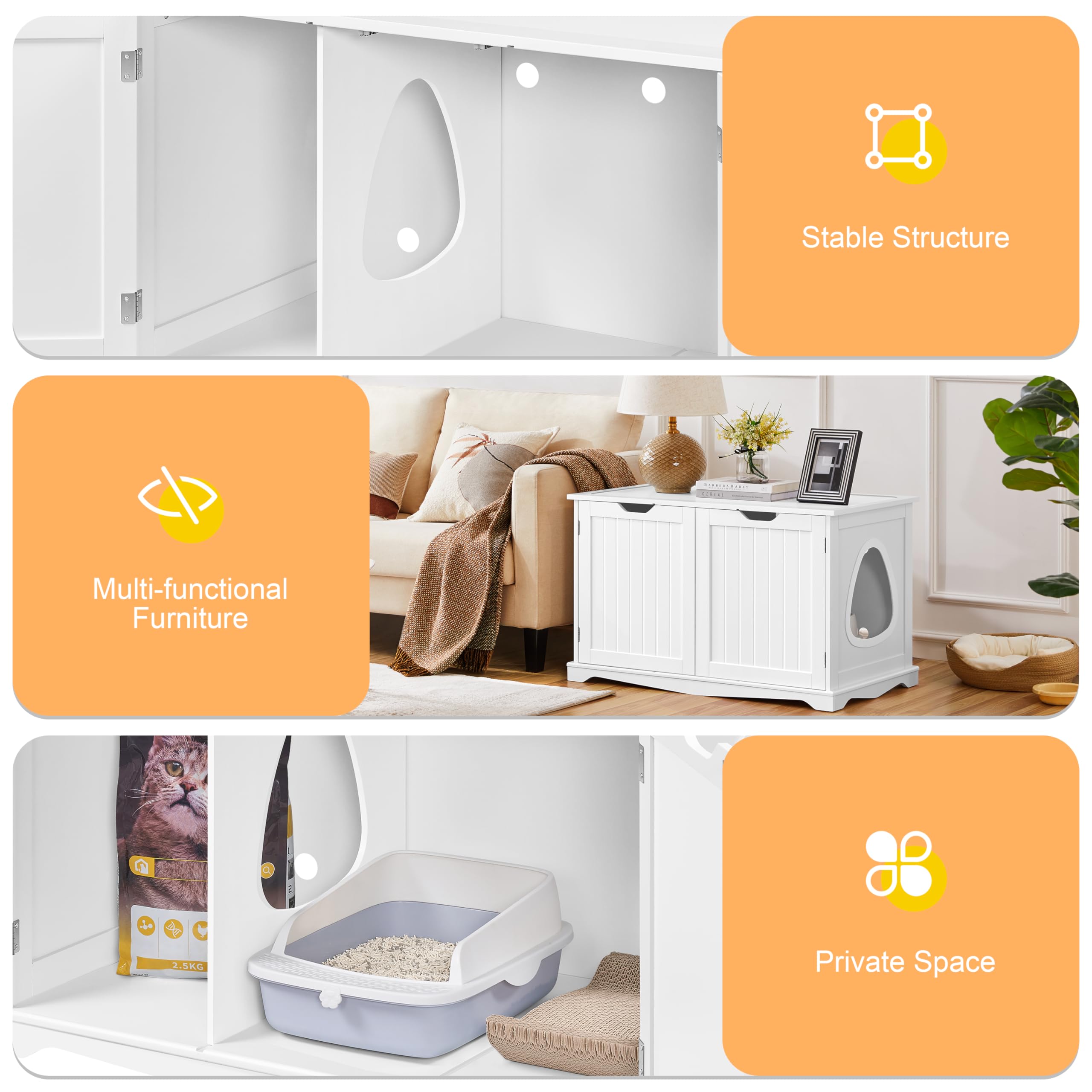 Amazon.com: Yaheetech Cat Litter Box Enclosure, Box Cabinet