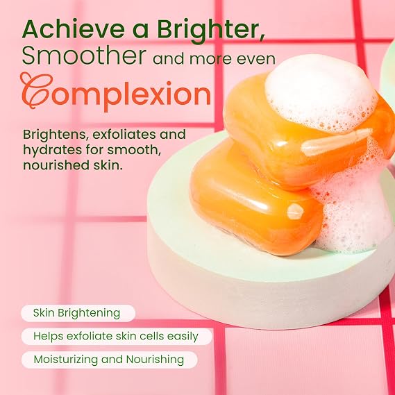 Koji White Kojic Acid & Papaya Skin Brightening Soap، Exfoliating Facial Bar، Radiant Skin، Rejuvenates، Moisturizer، Even Tone Cleansing Bar with Hyaluronic Acid، Vegan Soap، 2.82 oz (2 Bars)