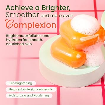 Koji White Kojic Acid & Papaya Skin Brightening Soap، Exfoliating Facial Bar، Radiant Skin، Rejuvenates، Moisturizer، Even Tone Cleansing Bar with Hyaluronic Acid، Vegan Soap، 2.82 oz (2 Bars)