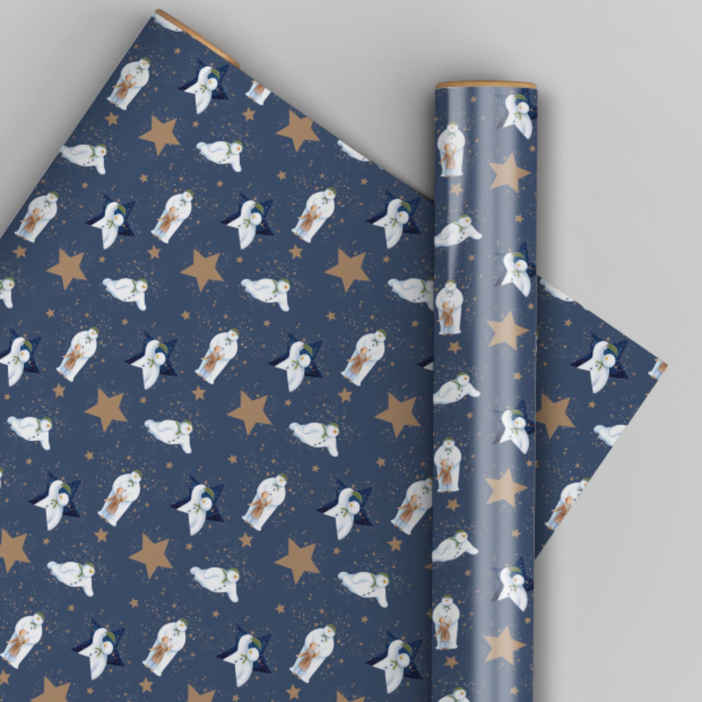 The Snowman & Snowdog Christmas Wrapping Paper, 4 Sheets 4 Tags Gift Wrap for Christmas