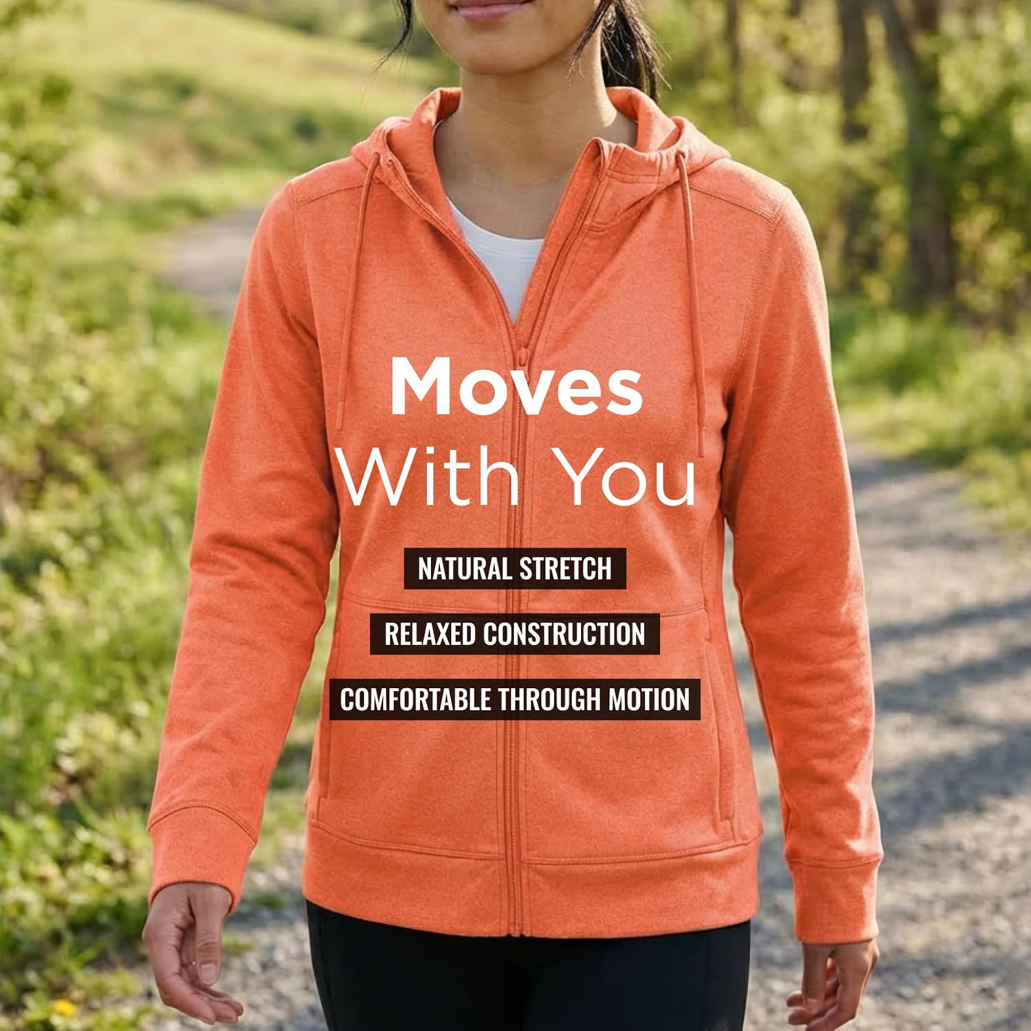 Antigua Women’s Seeker Full Zip Fleece Hoodie - Ultra‑Soft Heather Fleece, Lightweight Layer, Stay‑Put Hood, Everyday Comfort - Image 2