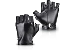 Fingerless PU Faux Leather Gloves, Driving Gloves, Outdoor Sports Cosplay Costume Half...