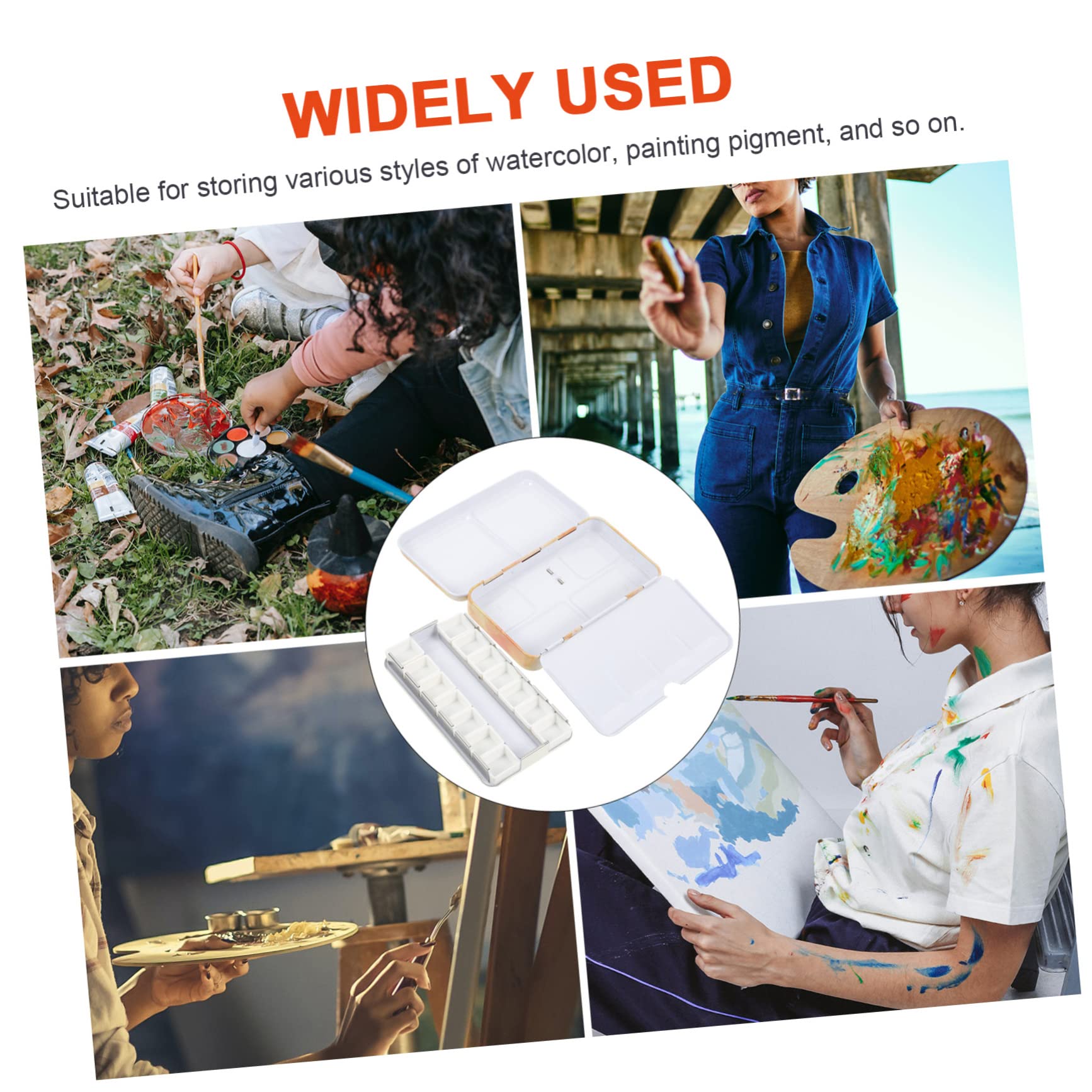 VILLCASE DIY Watercolor Pigment Box Metal Paint Mixing Tray Portable Painting Box Art Pigment Case