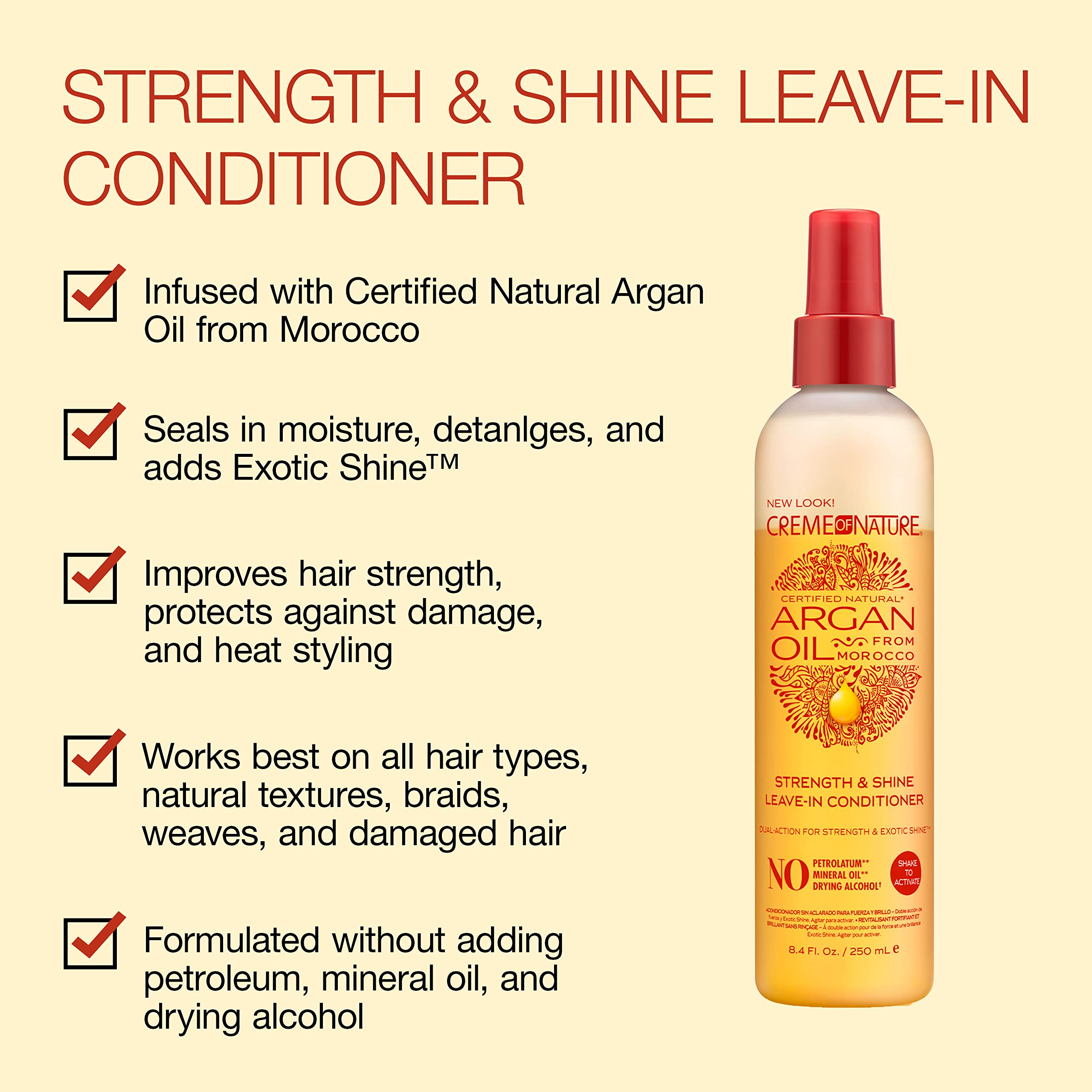 Argan Oil Leave In Conditioner by Creme of Nature, Detangling and Conditioning Formula for