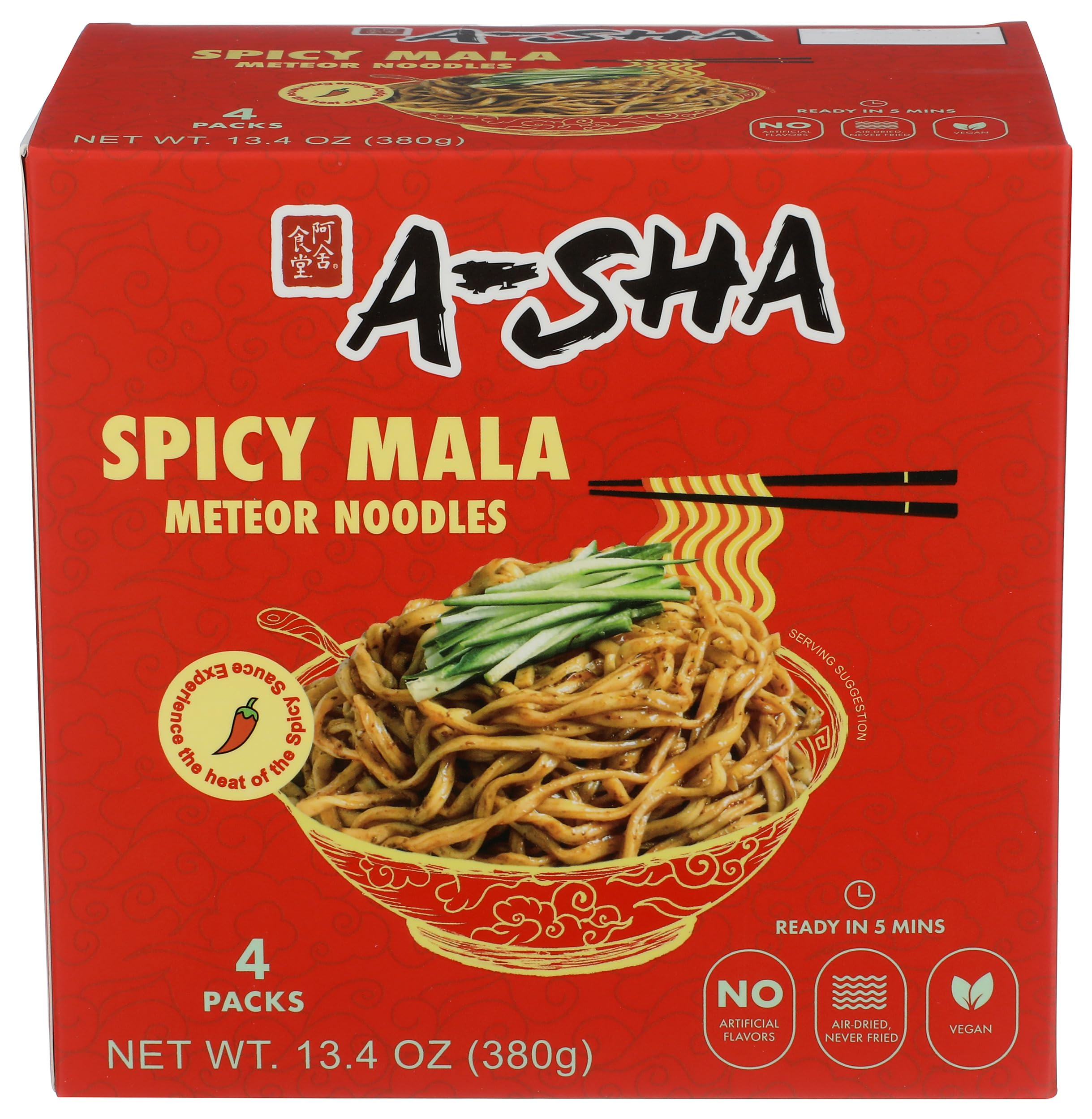 A-Sha Galaxy Noodles with Spicy Sauce 4pk, 13.4 OZ