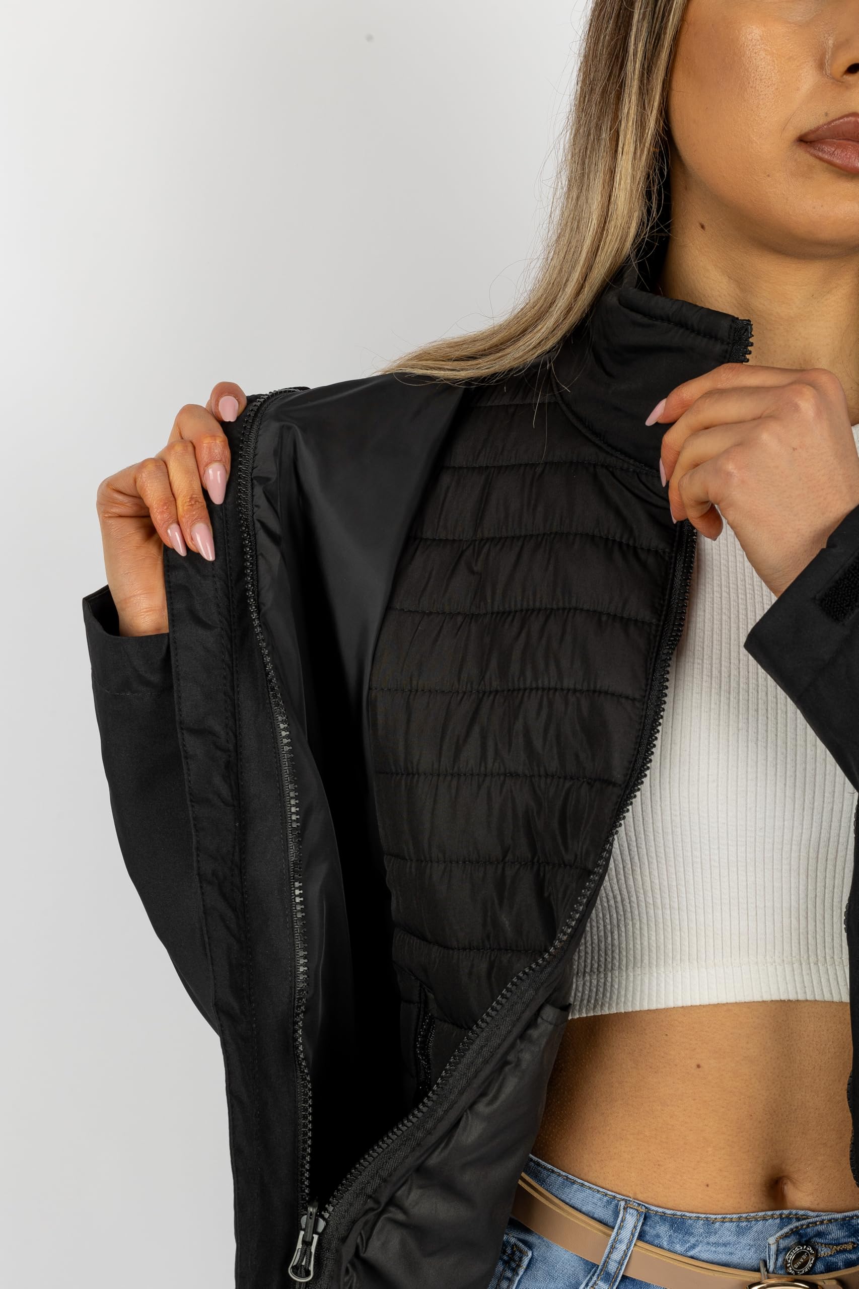 Giacca Softshell Donna 2 in 1 con Piumino 100g Rimovibile – Giacca Antivento Termica per Outdoor, Trekking, Viaggi e Uso Quotidiano