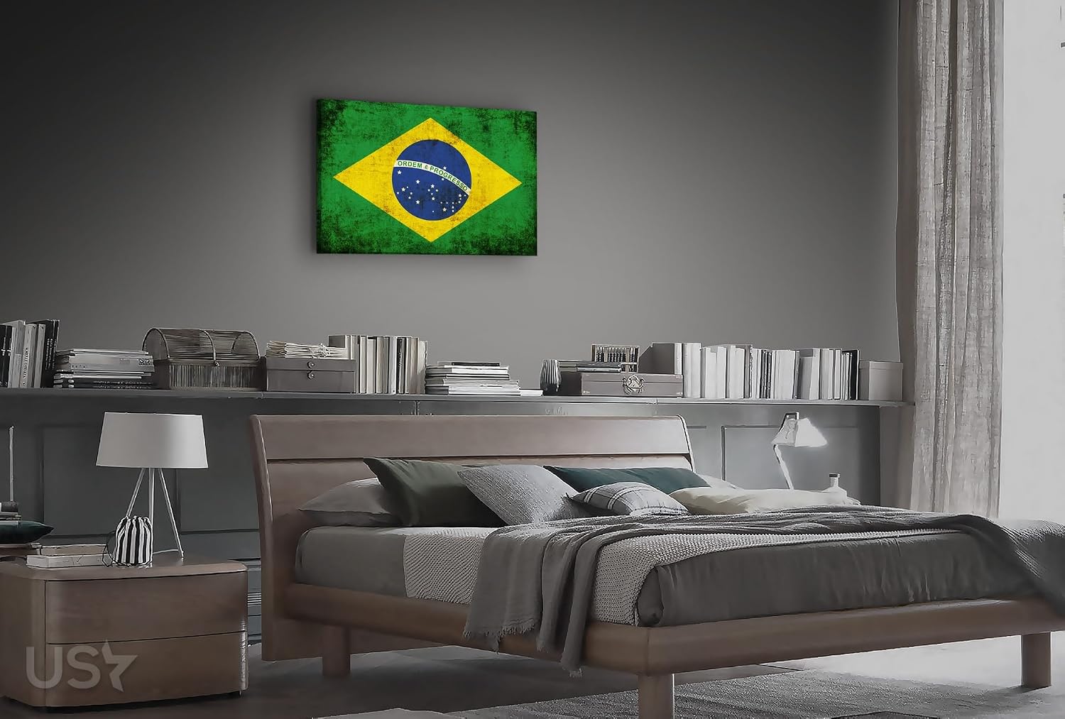 Brazil Flag Canvas Wall Art - Flag Series - Professional Quality Print Gallery Wrap Modern Home Decor - Ready to Hang - Made in USA