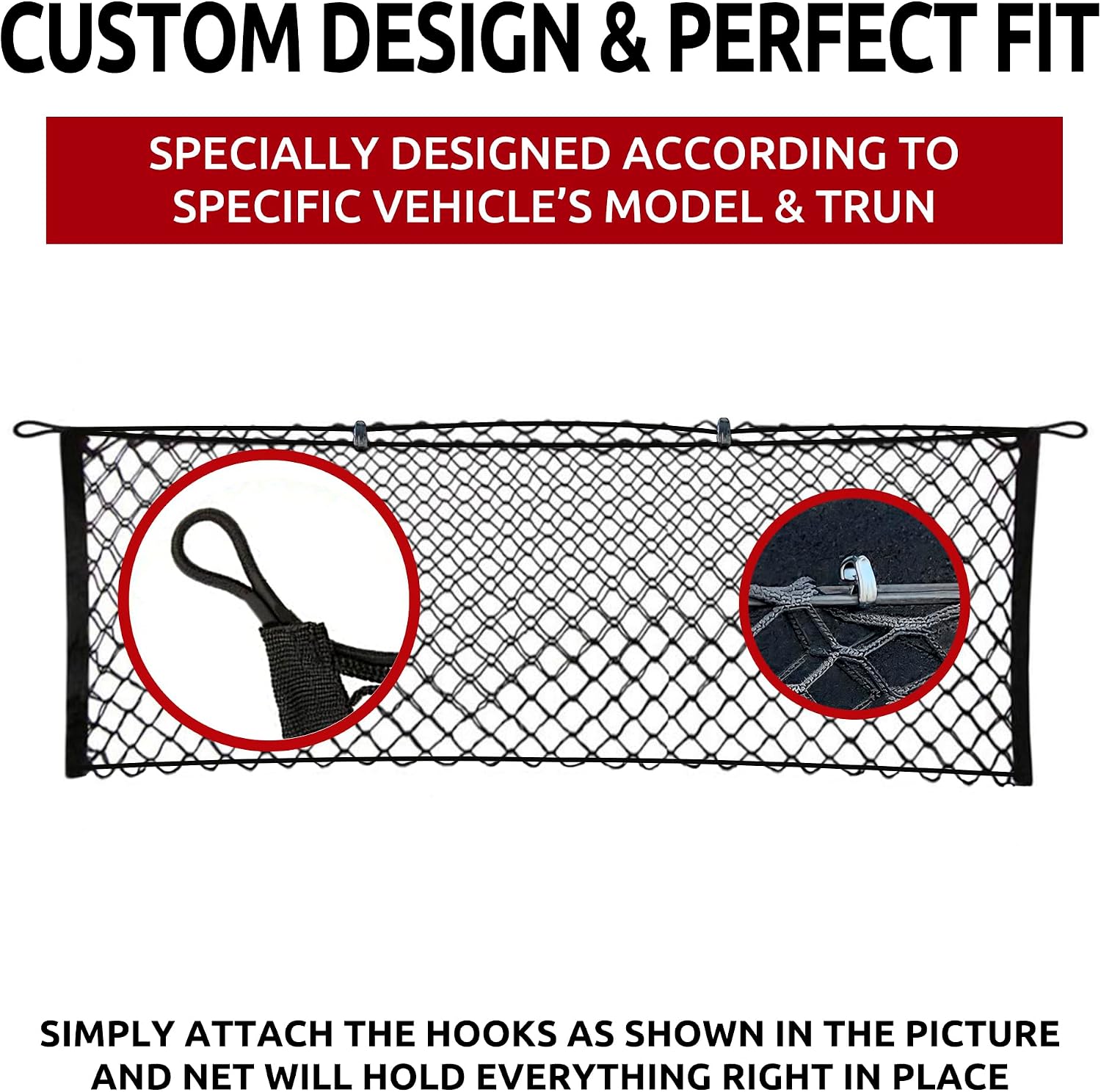 Trunk Envelope Style Mesh Cargo Net for Jaguar F Pace S SVR 2017-2025 - Car Accessories - Premium Trunk Organizers and Storage - Vehicle Carrier Organizer for Jaguar F-Pace image 3